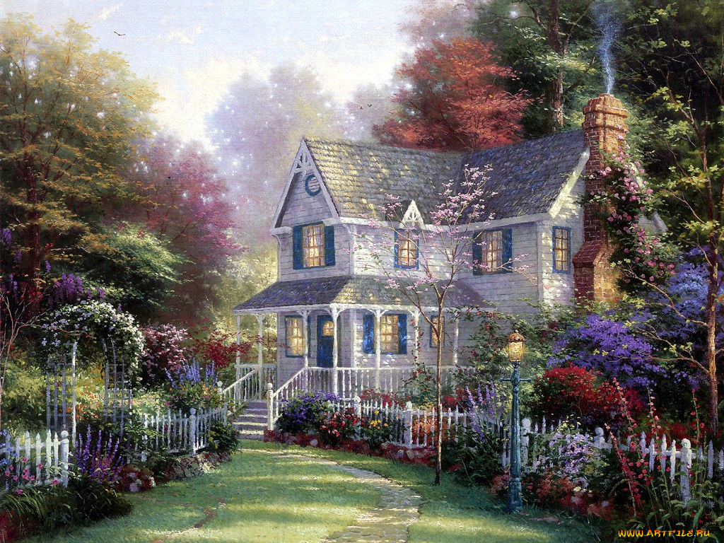 thomas, kinkade, рисованные, природа