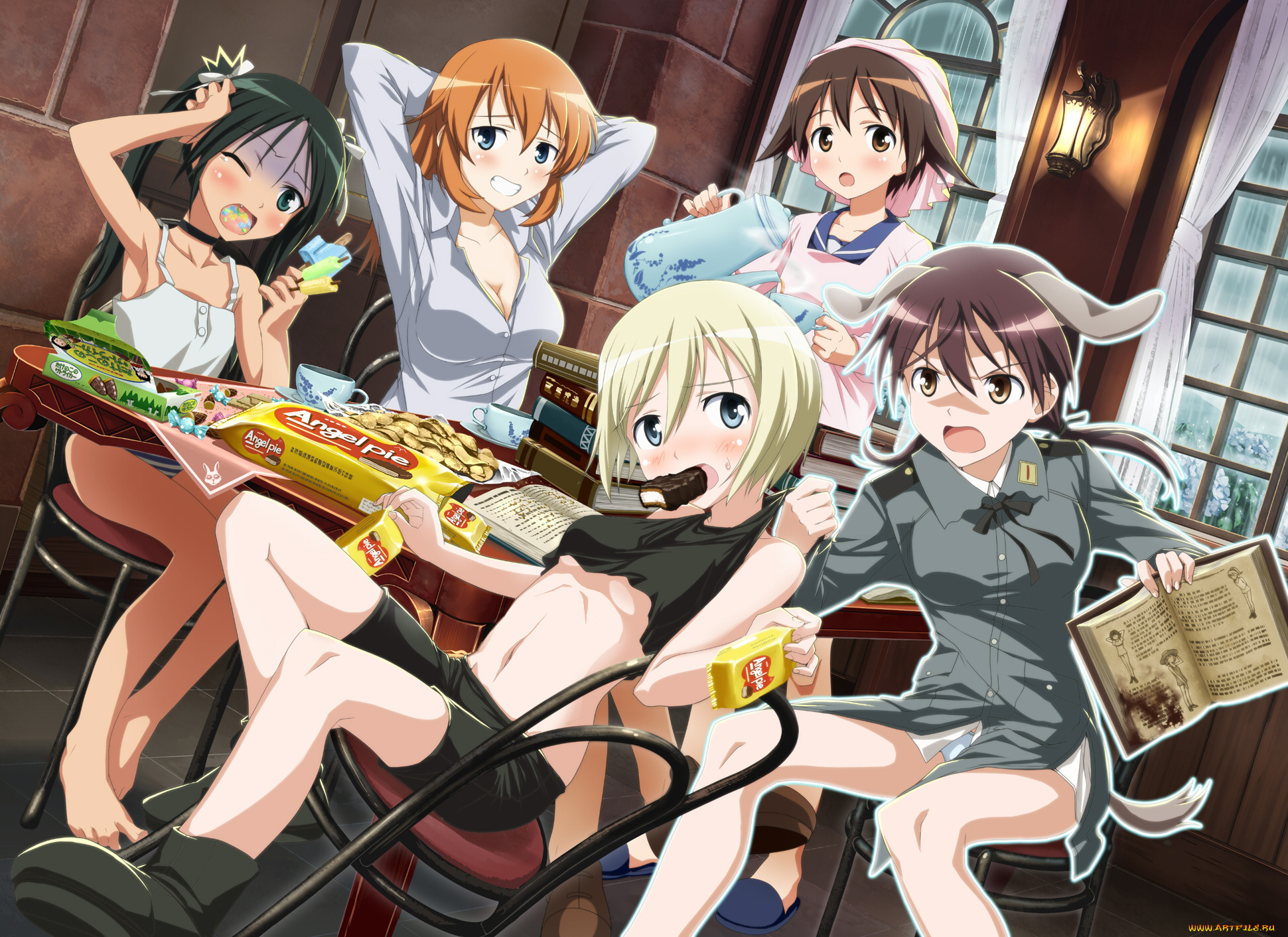 аниме, strike, witches, charlotte, e, yeager, gertrud, barkhorn, erica, hartmann, miyafuji, yoshika