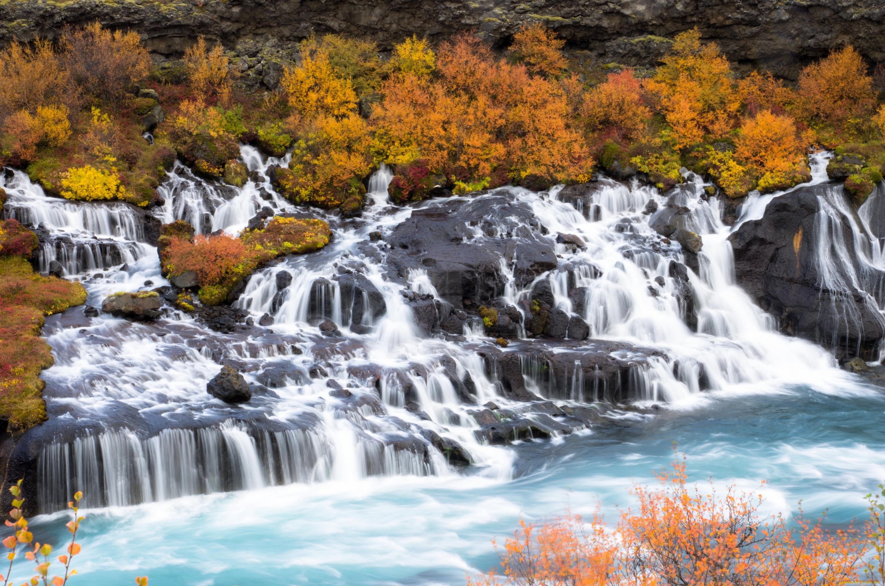 природа, водопады, исландия