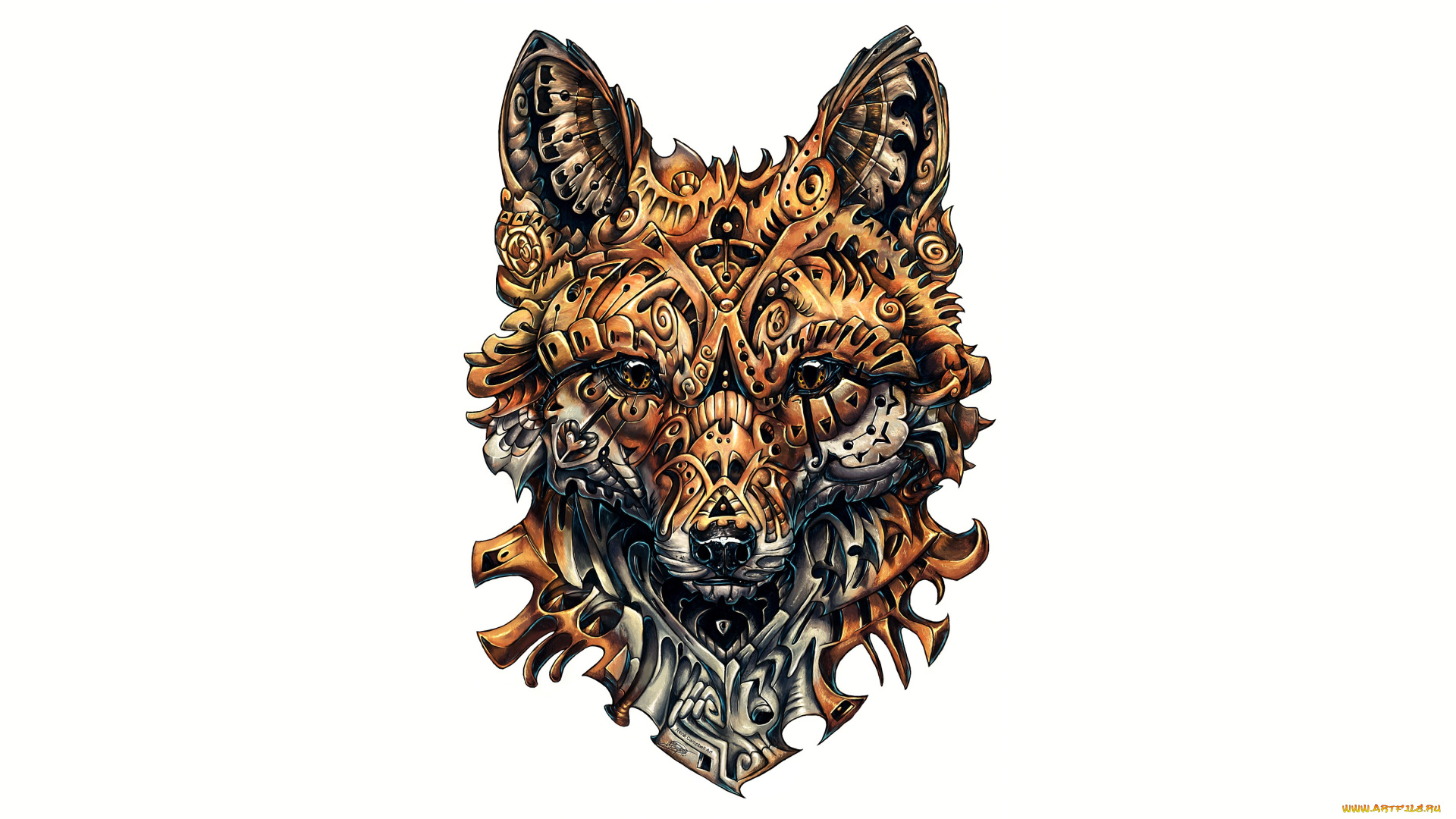 рисованное, минимализм, fox, drawing, complicated, design