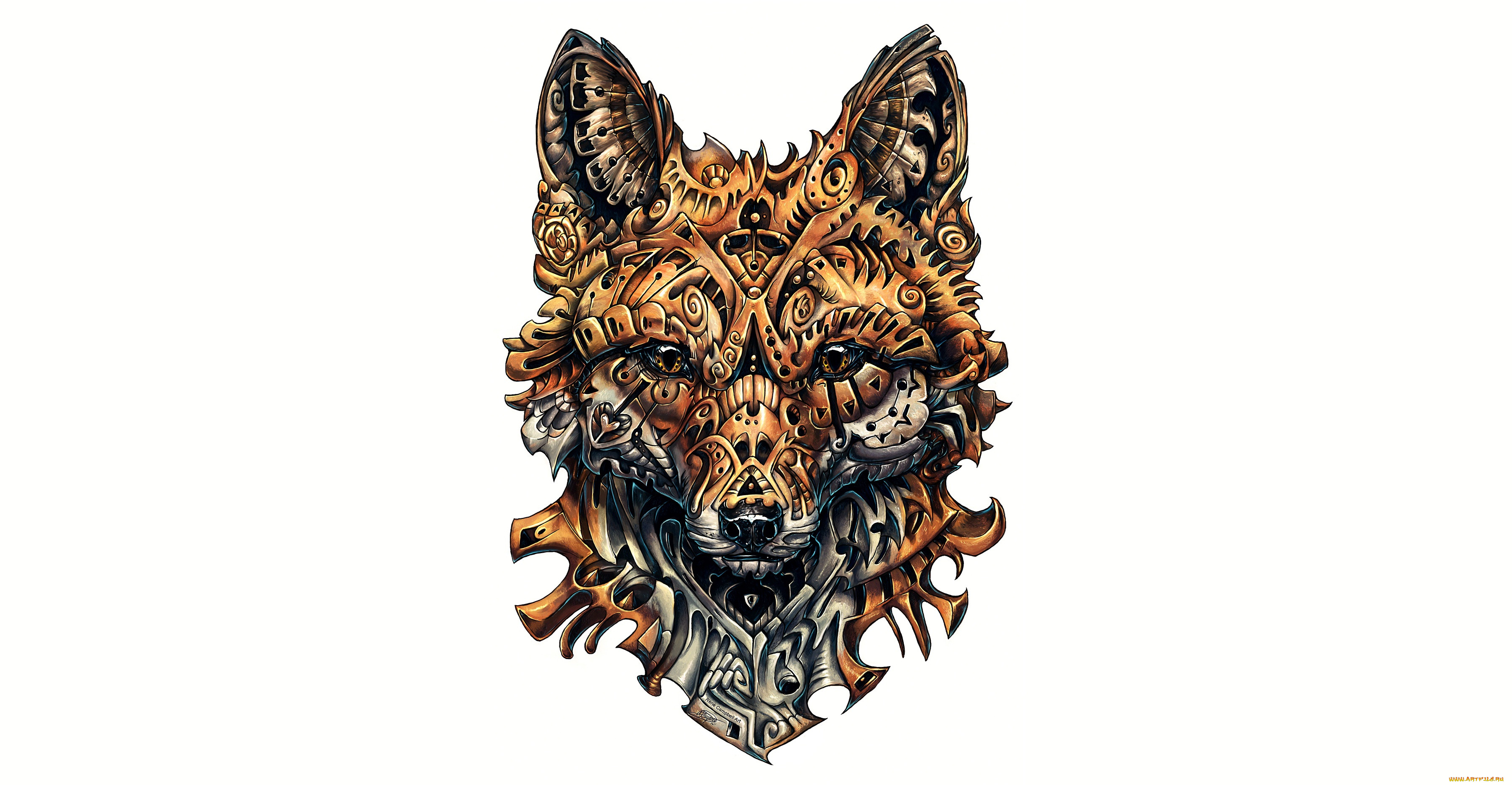 рисованное, минимализм, fox, drawing, complicated, design