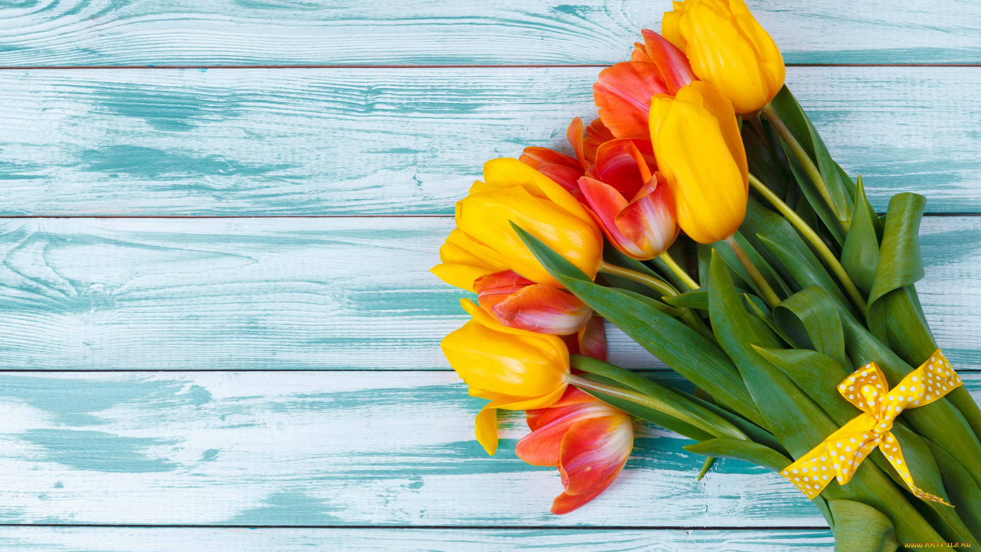 цветы, тюльпаны, букет, red, yellow, wood, flowers, tulips