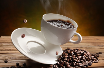 Картинка №618086 еда кофе кофейные зёрна чашка с блюдцем