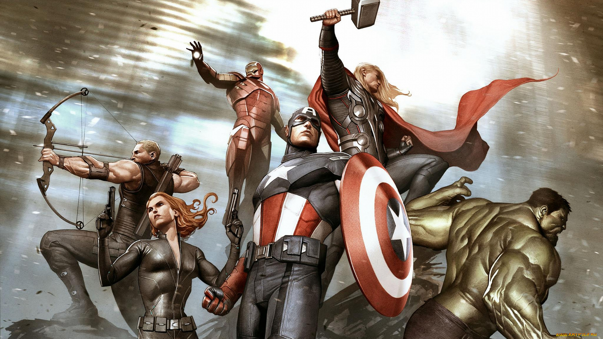 avengers, рисованные, живопись, мстители, персонажи, герои, комикса