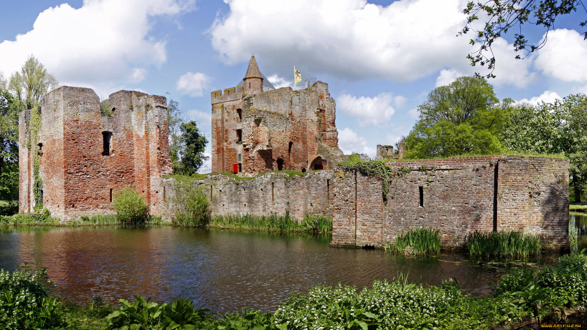 нидерланды, brederode, castle, ruin, города, исторические, архитектурные, памятники, руины, замок