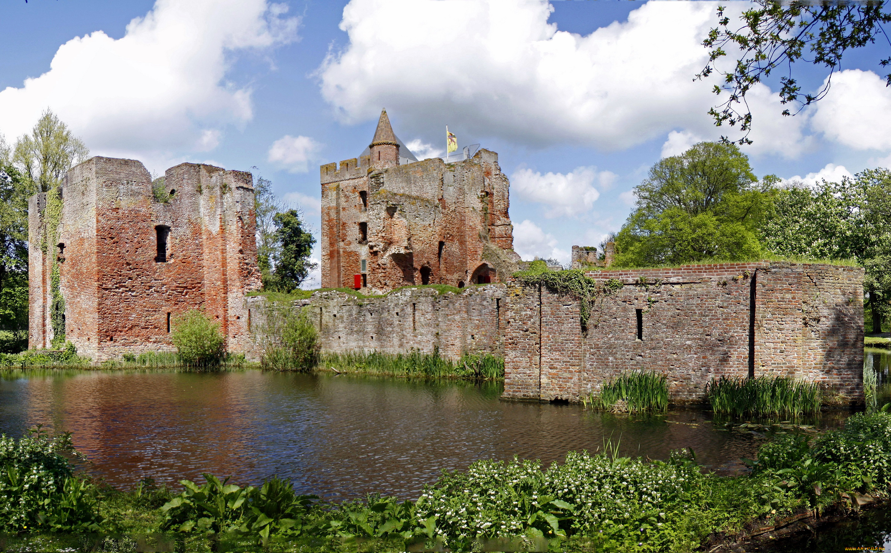 нидерланды, brederode, castle, ruin, города, исторические, архитектурные, памятники, руины, замок