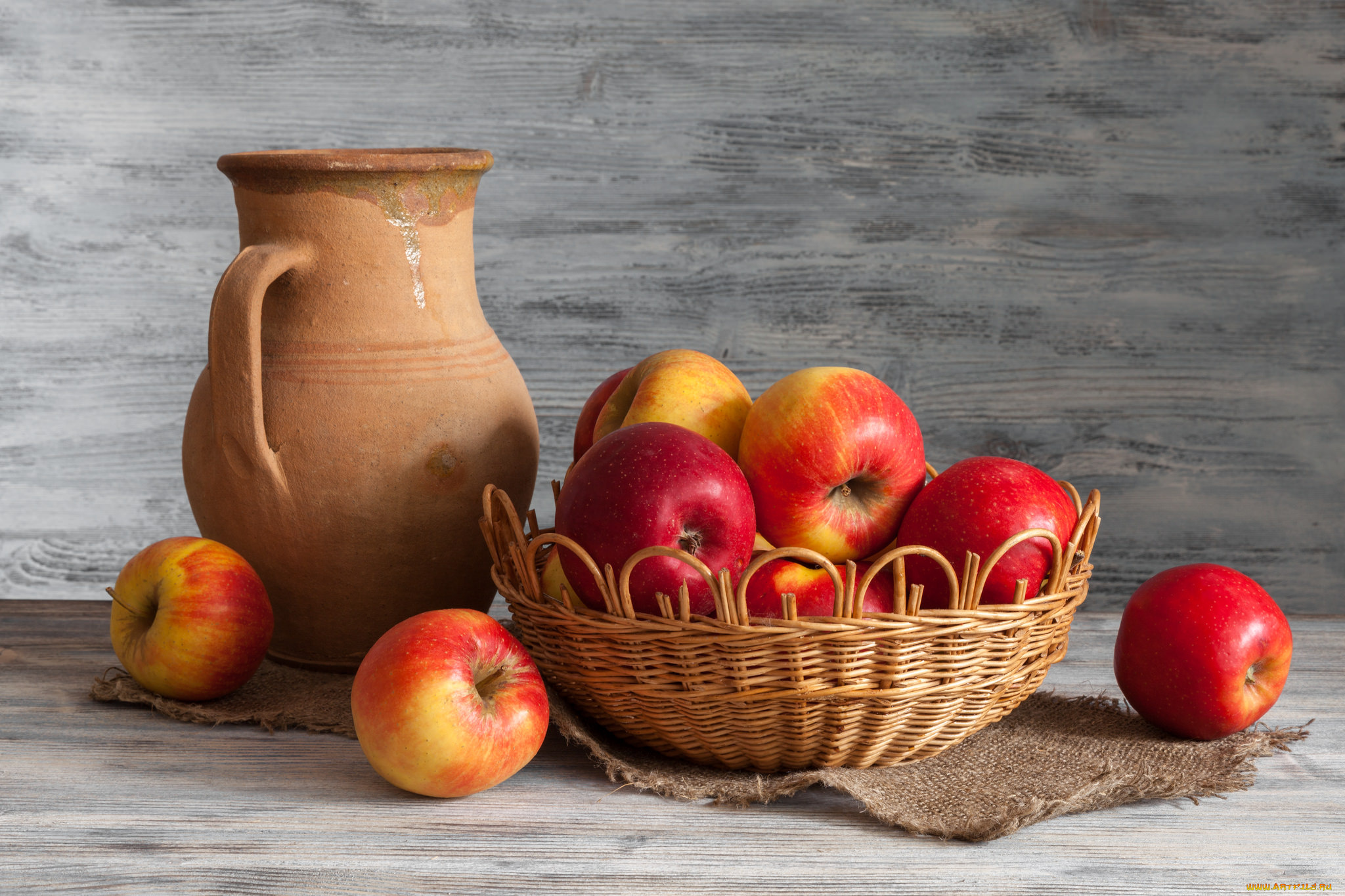 еда, Яблоки, плоды, крынка