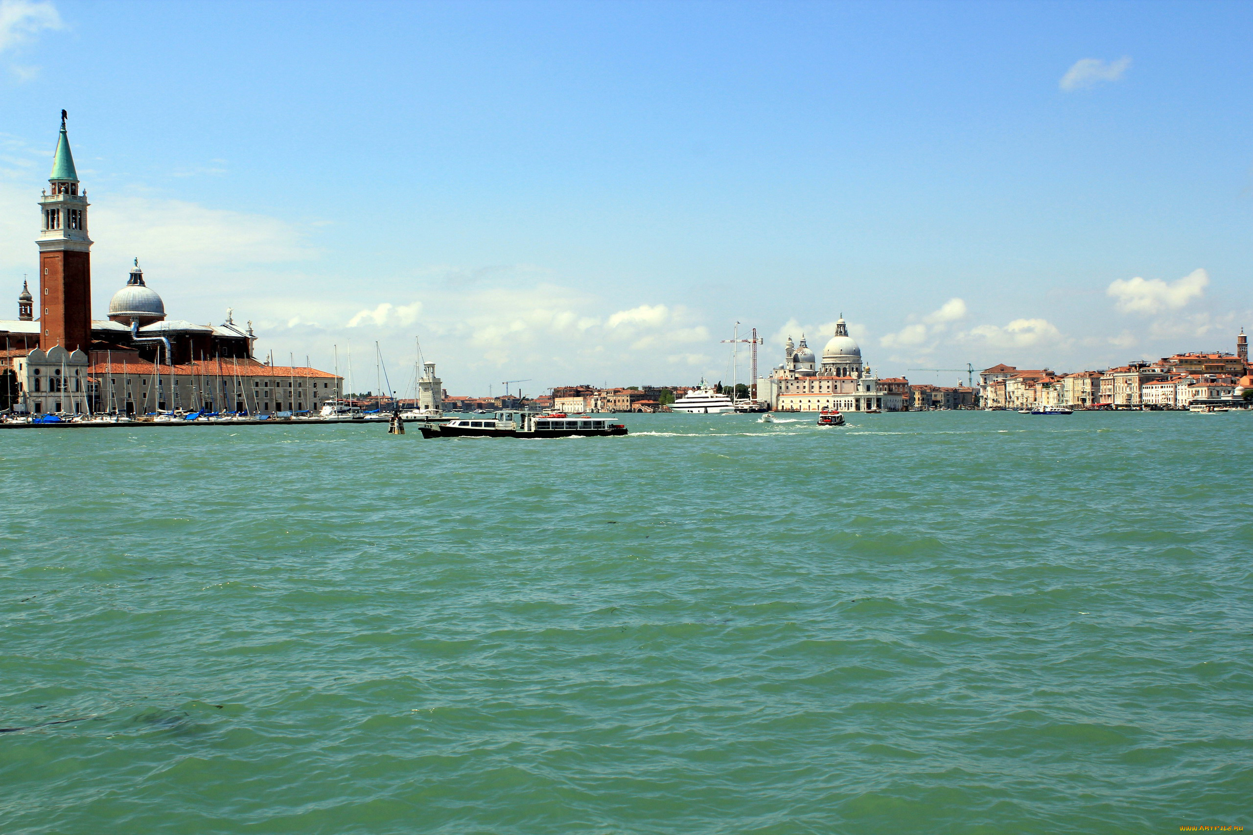 города, венеция, , италия, башни, вода, катера