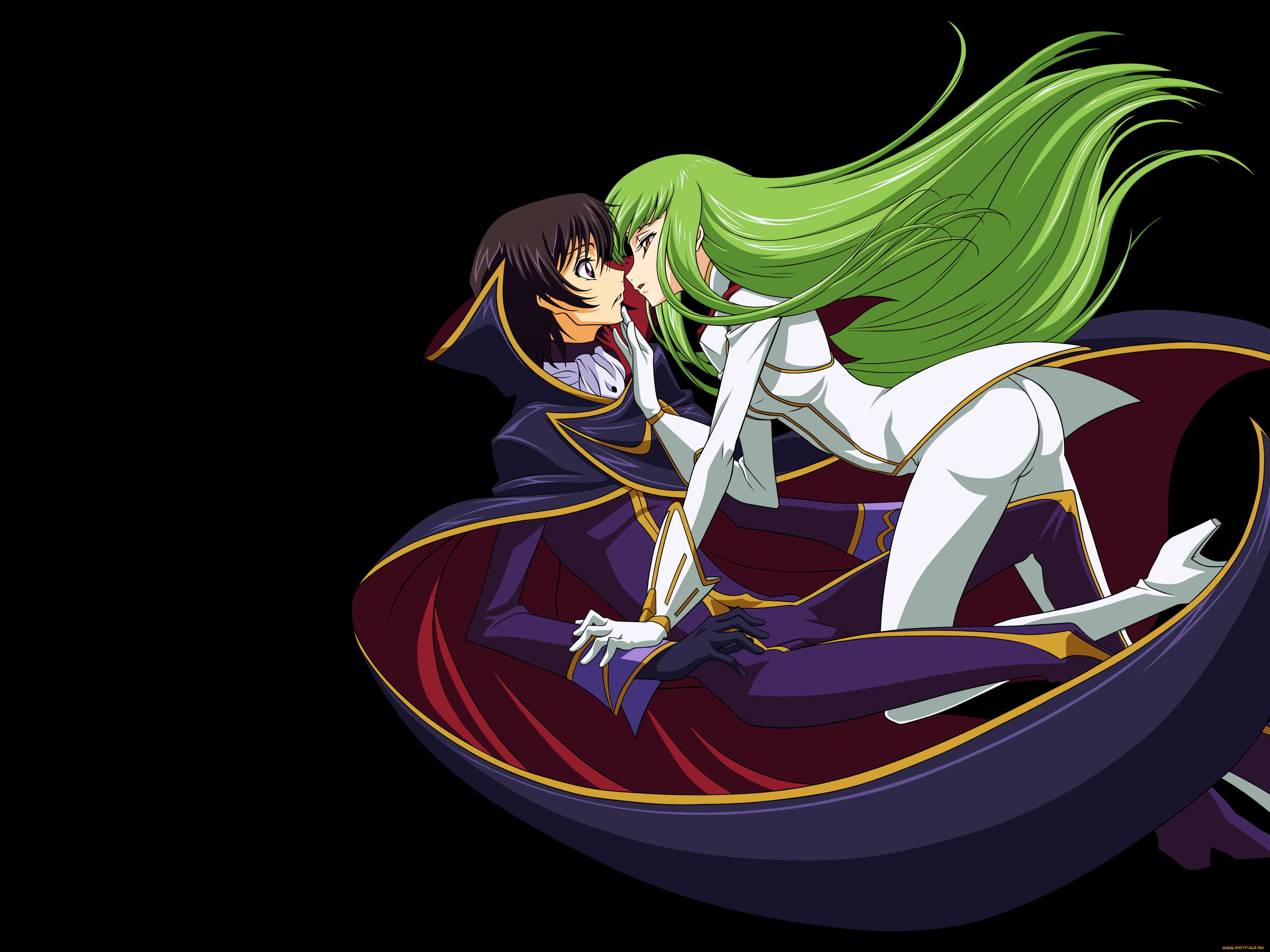 аниме, code, geass, фон, взгляд, девушка, парень