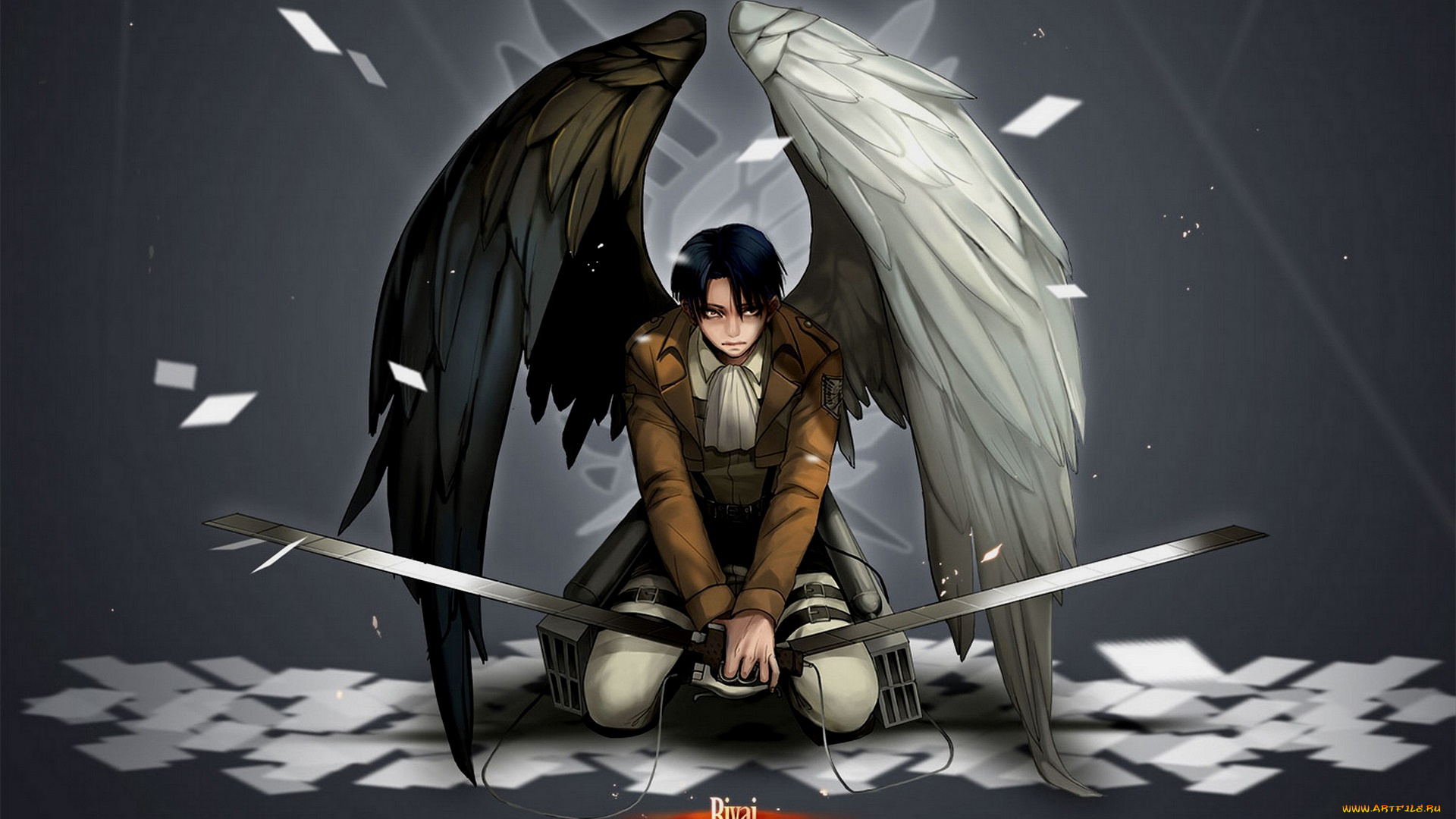 аниме, shingeki, no, kyojin, леви