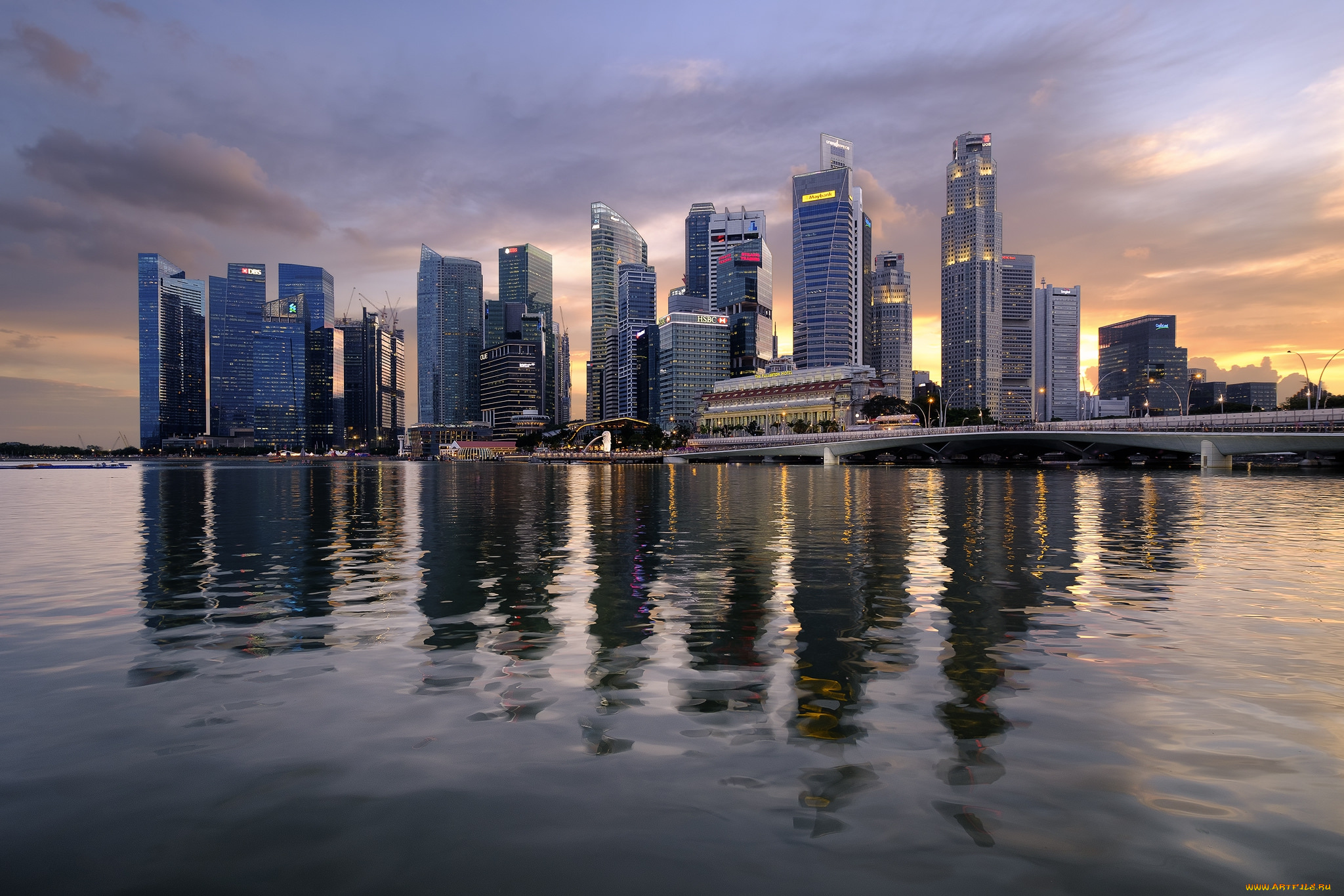 города, сингапур, , сингапур, небоскребы, панорама