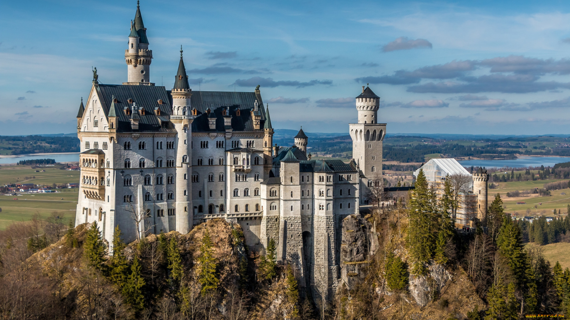 bavaria, , germany, города, замок, нойшванштайн, , германия, простор