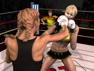 Картинка 3д+графика спорт+ sport ринг фон взгляд бокс девушки
