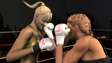 Картинка 3д+графика спорт+ sport ринг фон взгляд бокс девушки