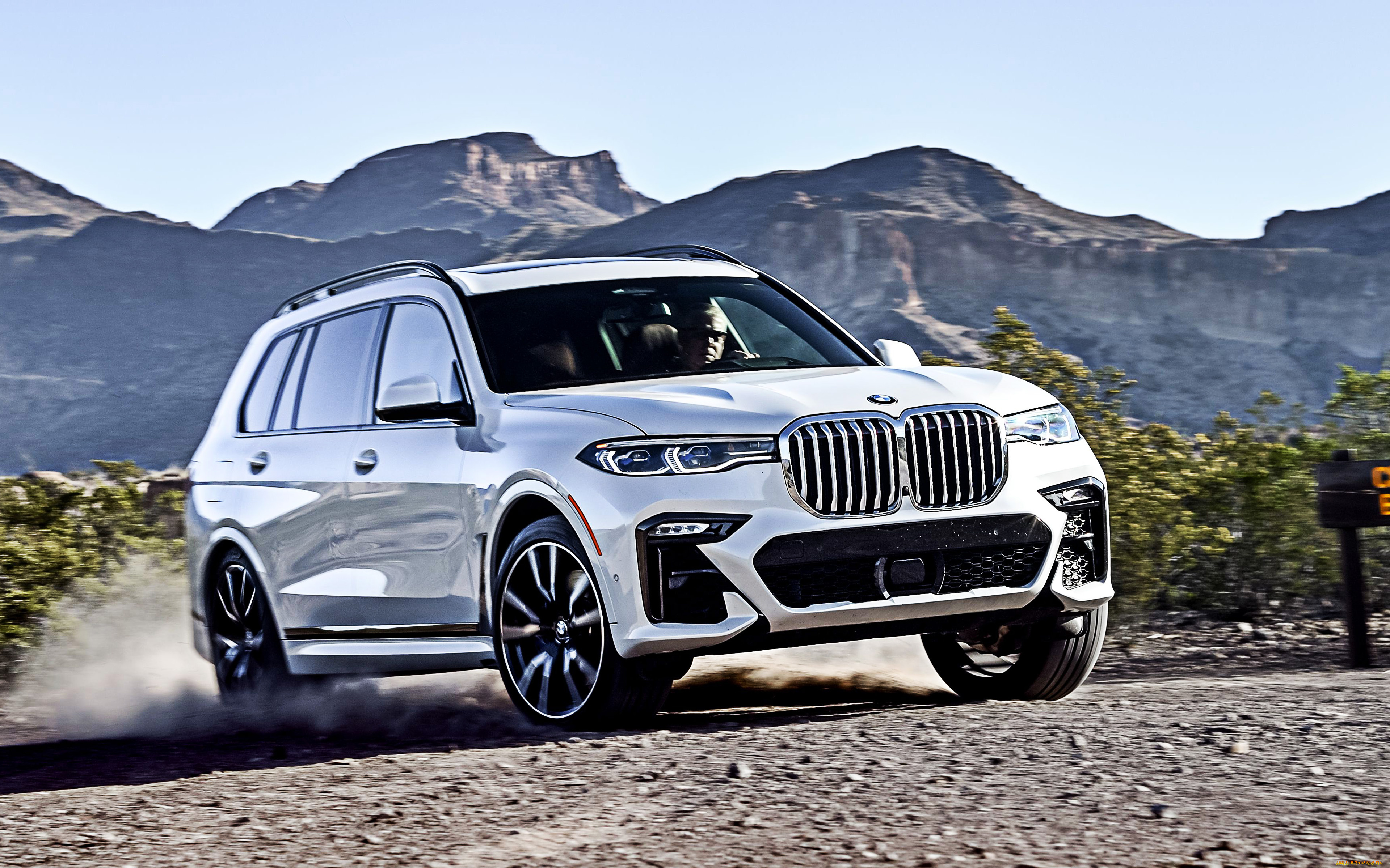 2019, bmw, x7, автомобили, bmw, x7, немецкие, внедорожник, внешность, xdrive50i, белый, вид, спереди