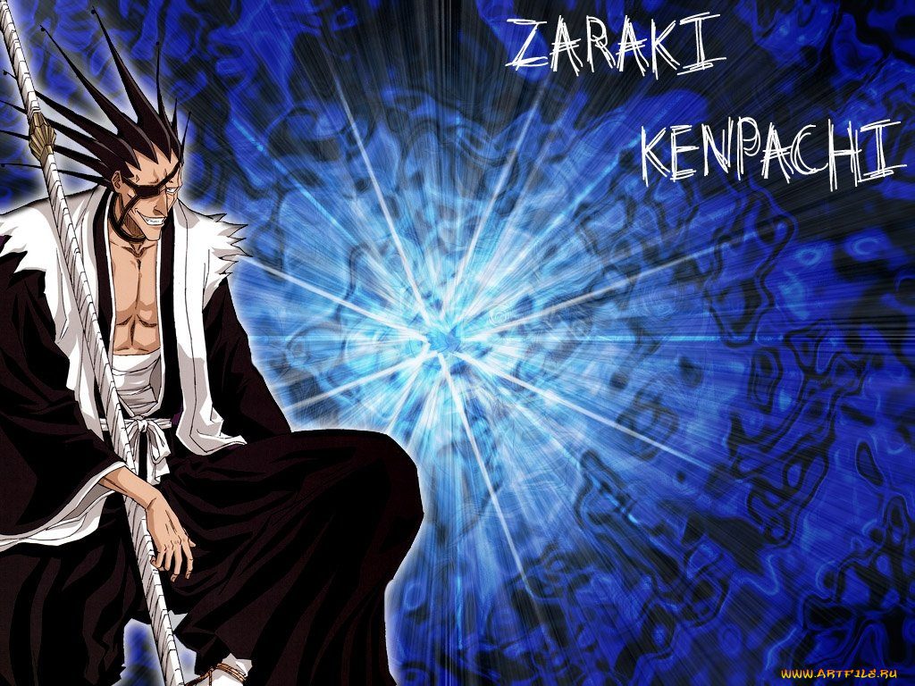 аниме, bleach, зараки, kenpachi