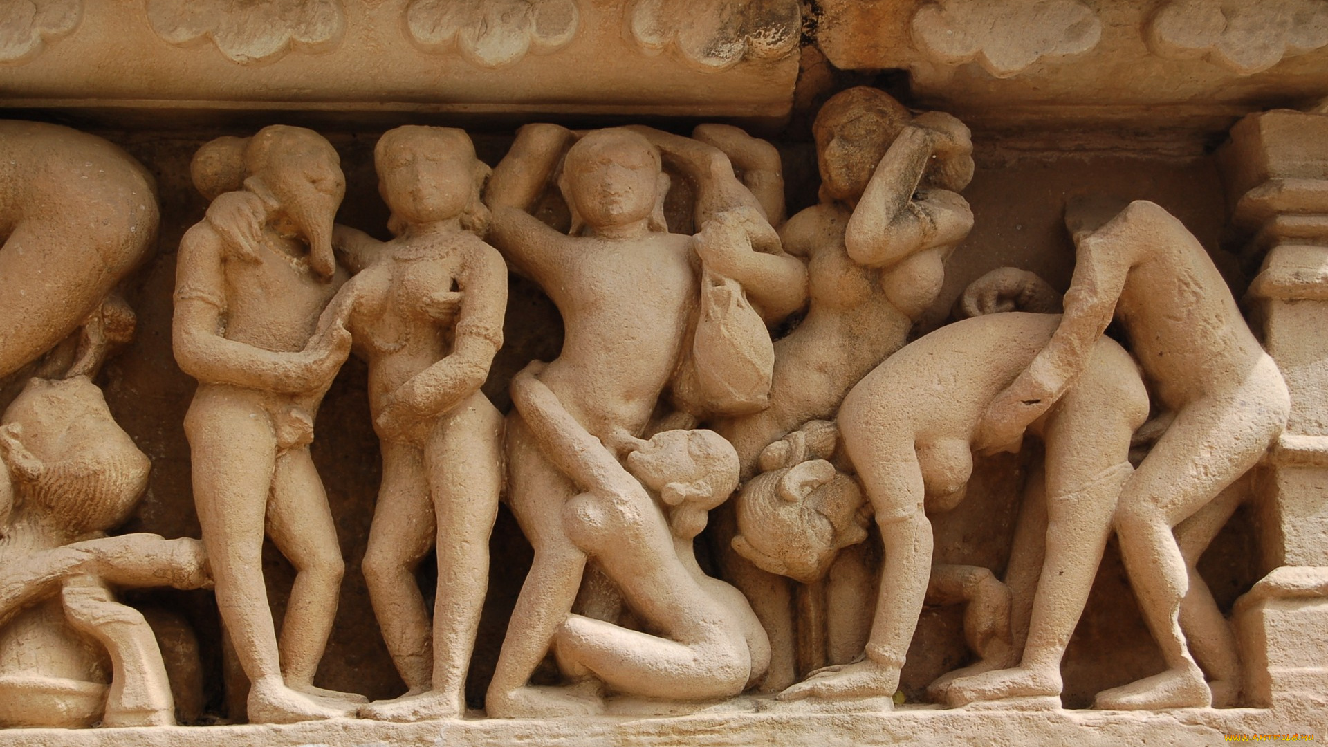 historic, khajuraho, temple, art, india, разное, рельефы, статуи, музейные, экспонаты