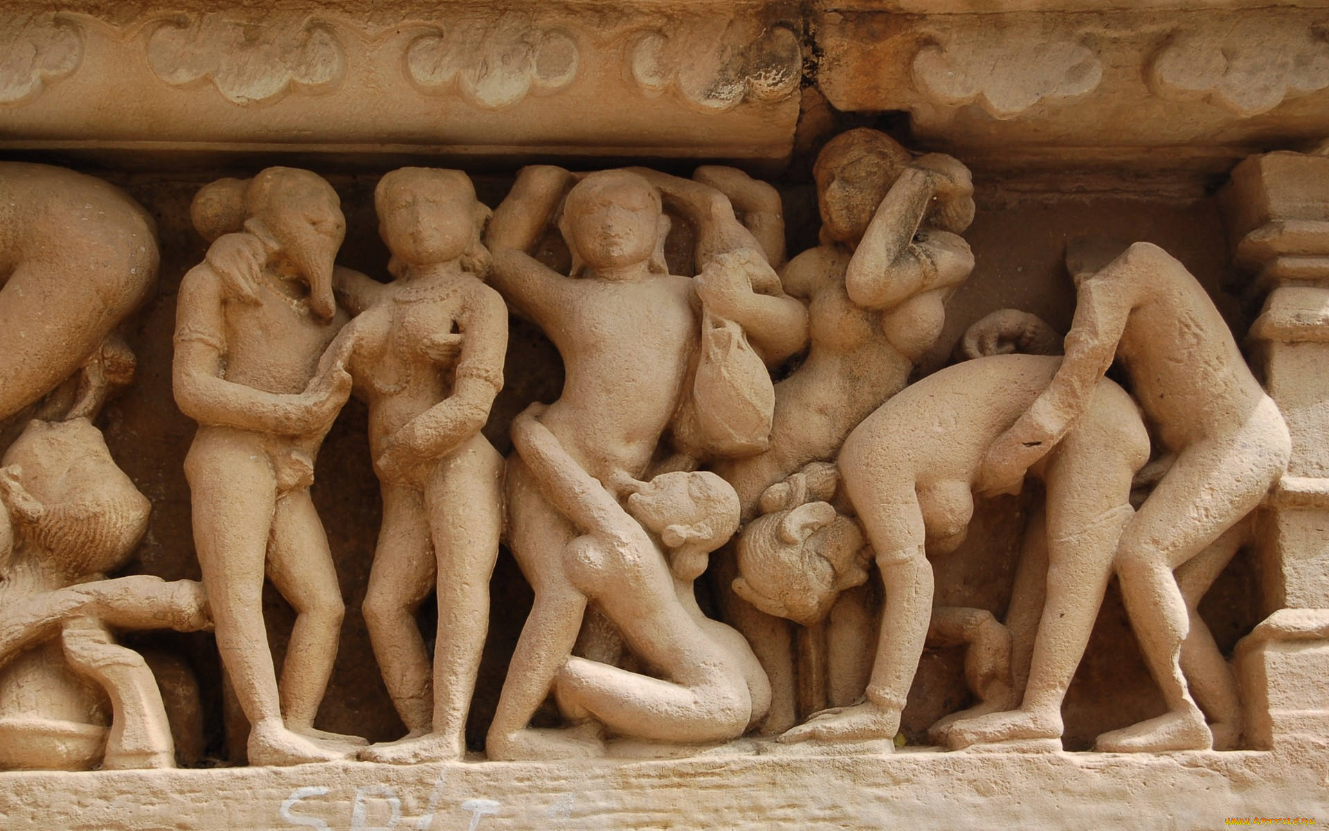 historic, khajuraho, temple, art, india, разное, рельефы, статуи, музейные, экспонаты