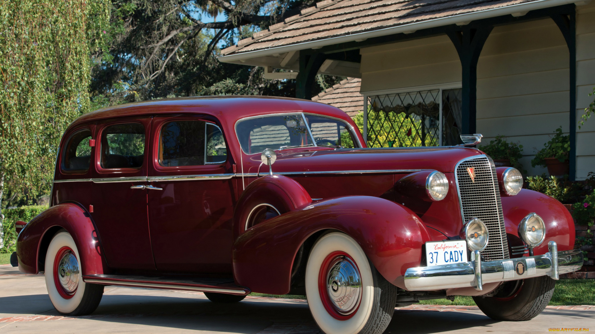 автомобили, классика, 1937г, cadillac, series, 75, v8, touring, sedan, fleetwood, красный