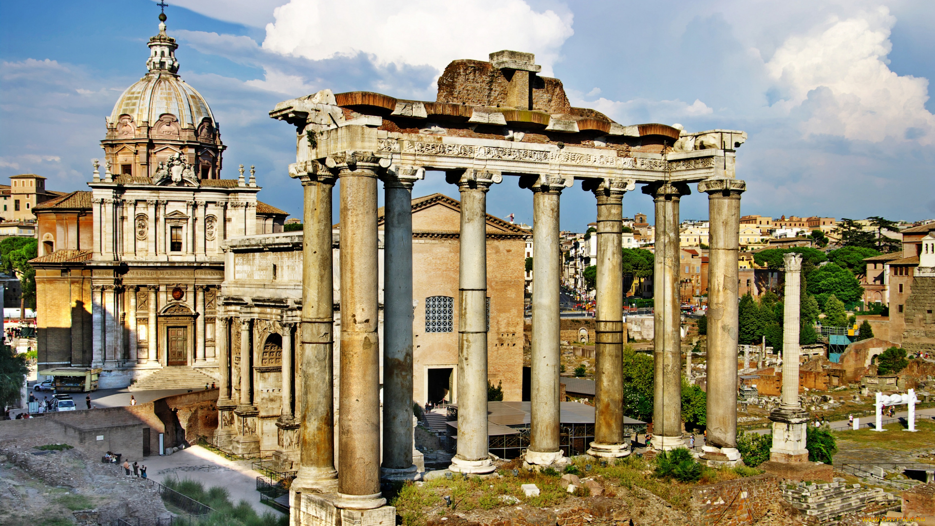 rome, , italy, города, рим, , ватикан, , италия, roman, forum, italy, руины, храм, триумфальная, арка, римский, форум, колонны, септимия, севера