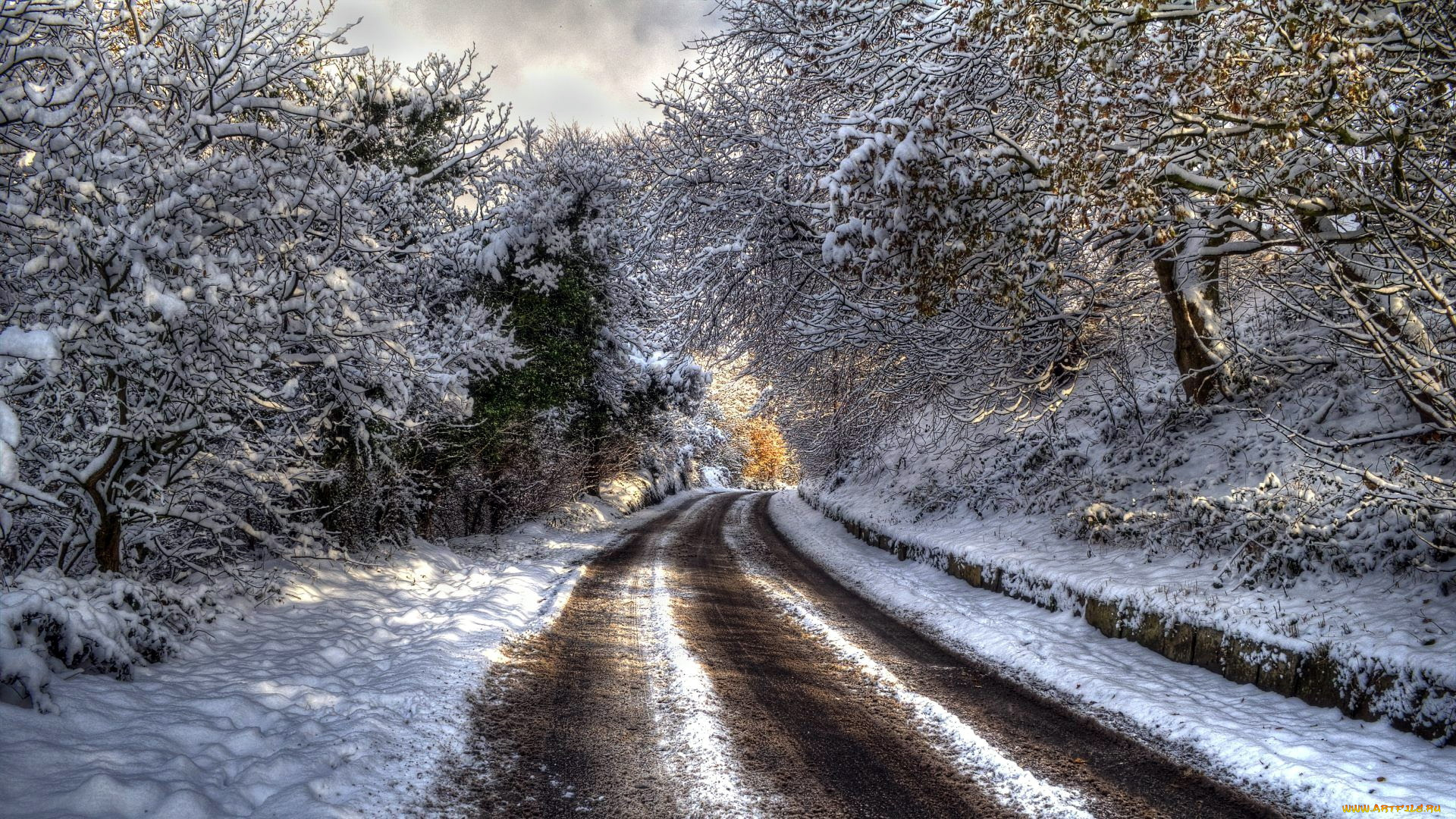 природа, дороги, снег, дорога, зима