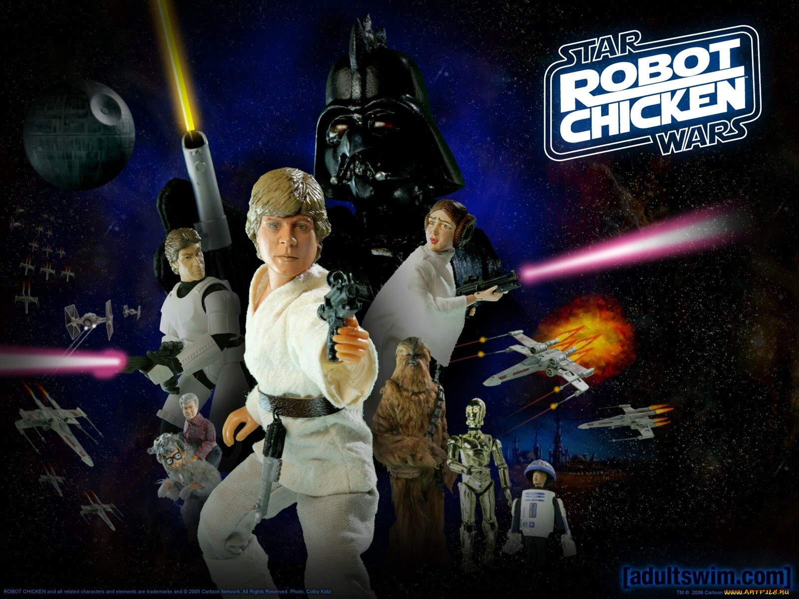 робоцып, звездные, войны, мультфильмы, robot, chicken, star, wars