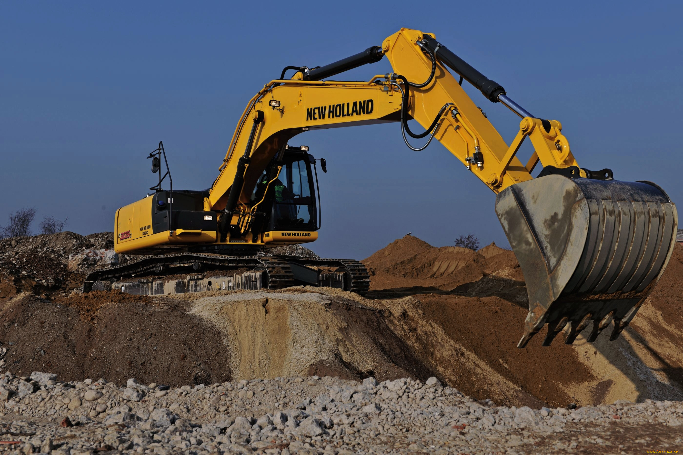 nh, e305c, excavator, техника, экскаваторы, грунт, карьер, эксковатор