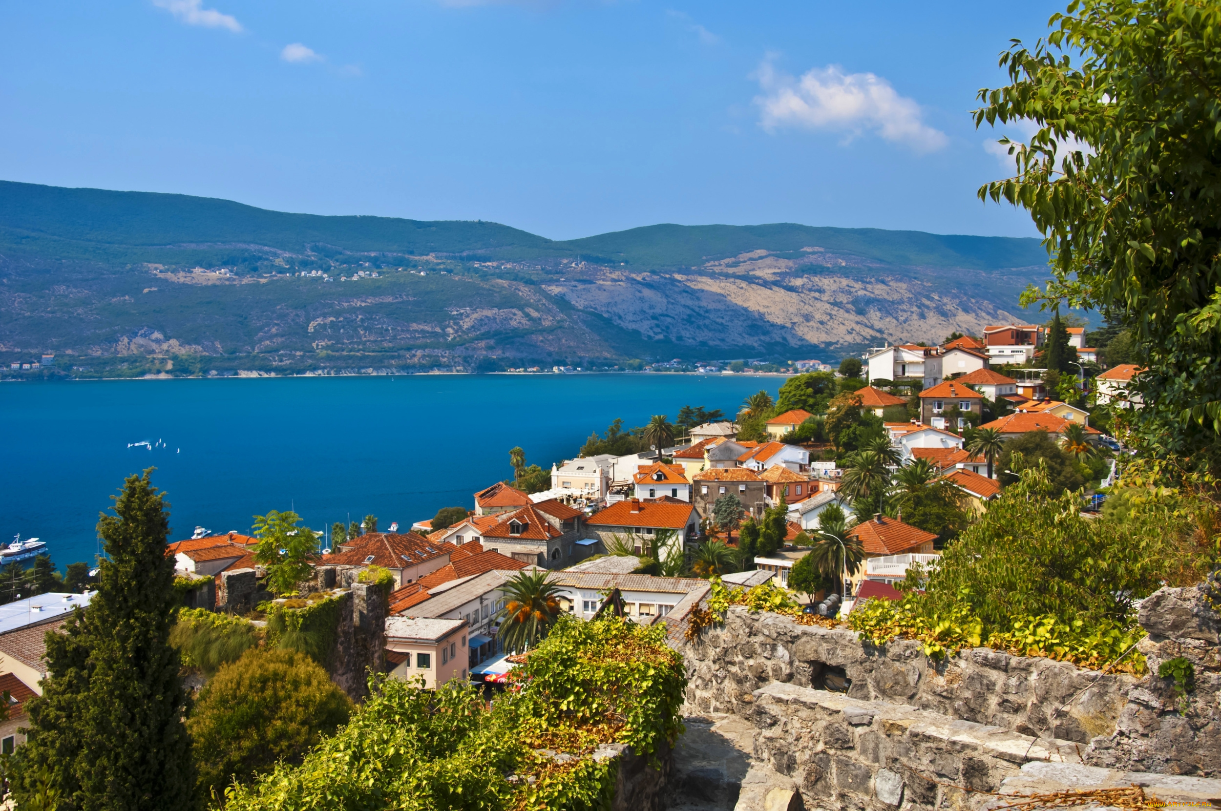 Черногория, города, -, пейзажи, море, крыши