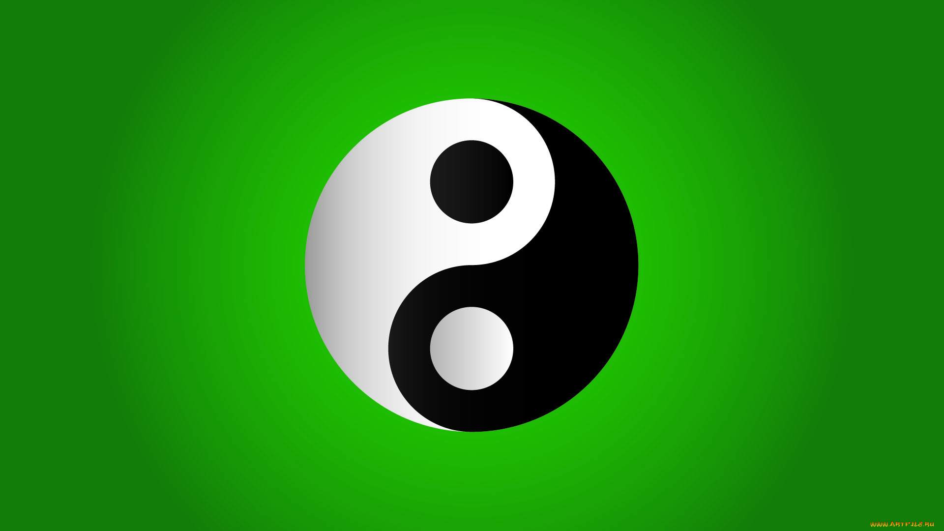 3д, графика, инь-Янь, , yin, yang, логотип, фон