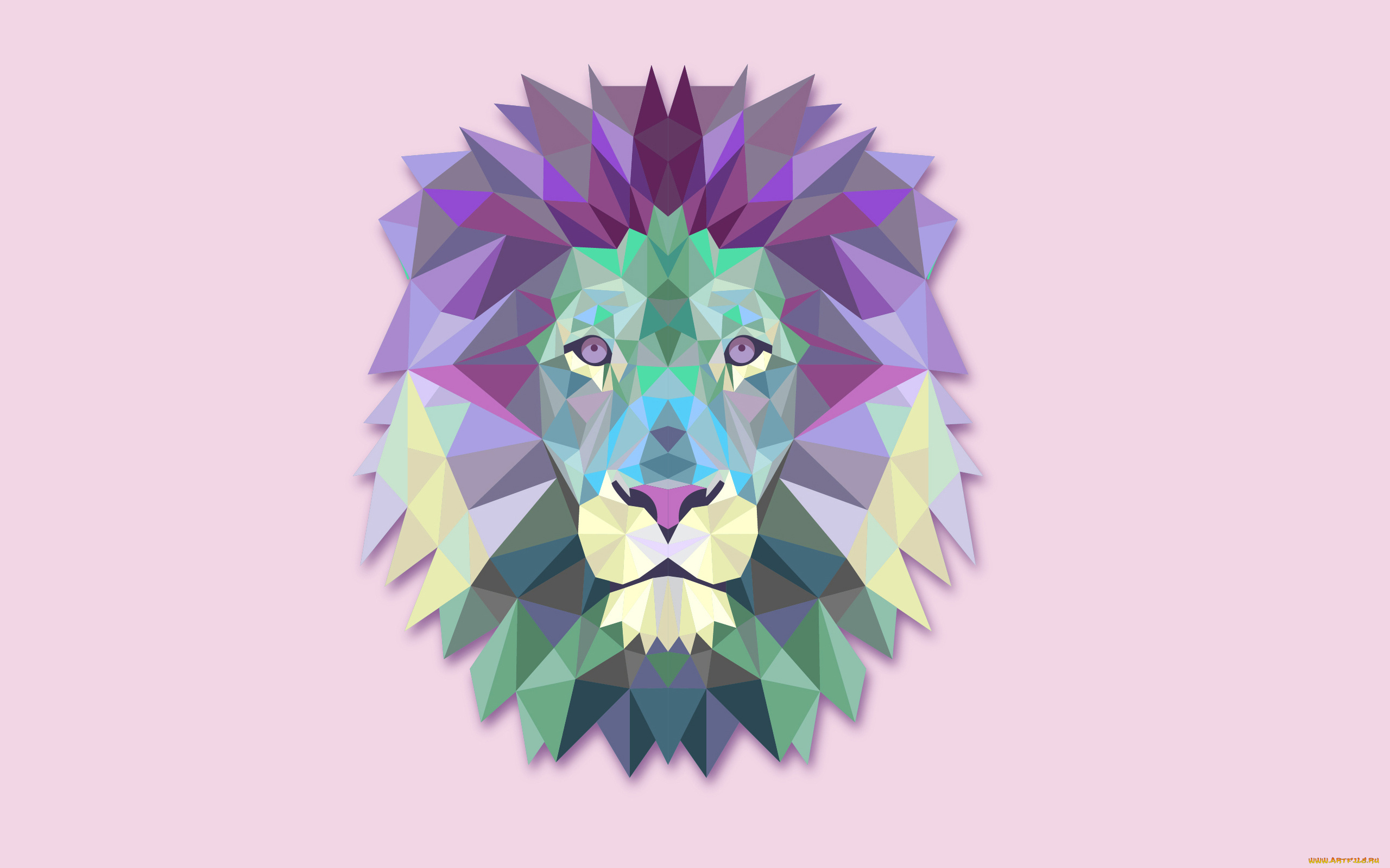 рисованное, минимализм, светлый, фон, lion, лев