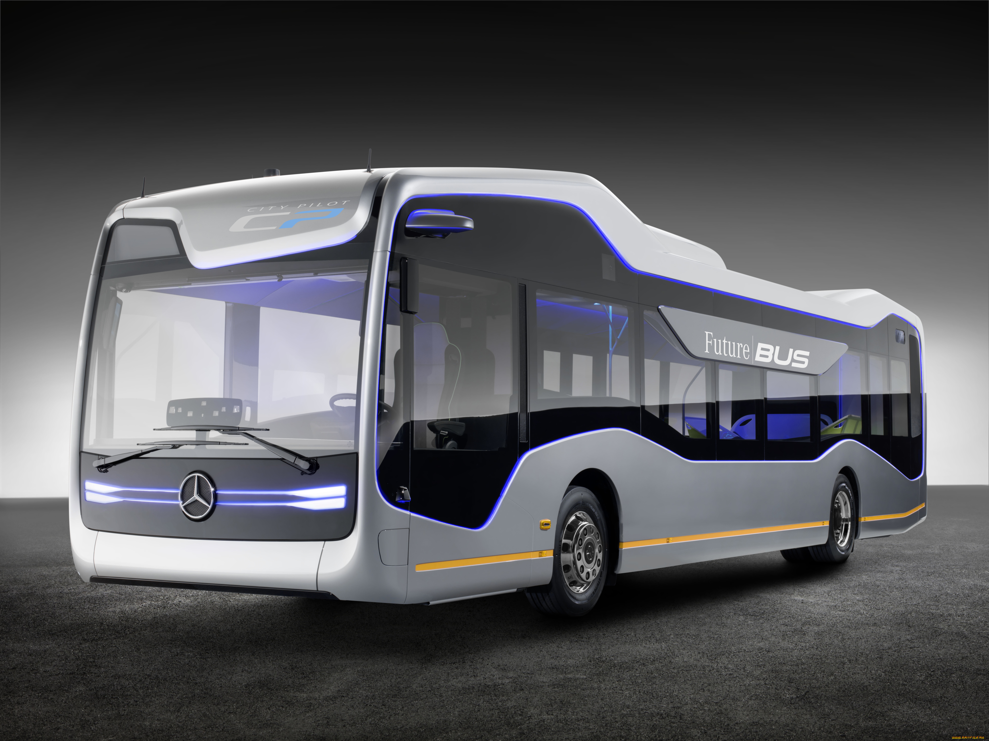 автомобили, 3д, 2016г, future, bus, mercedes-benz