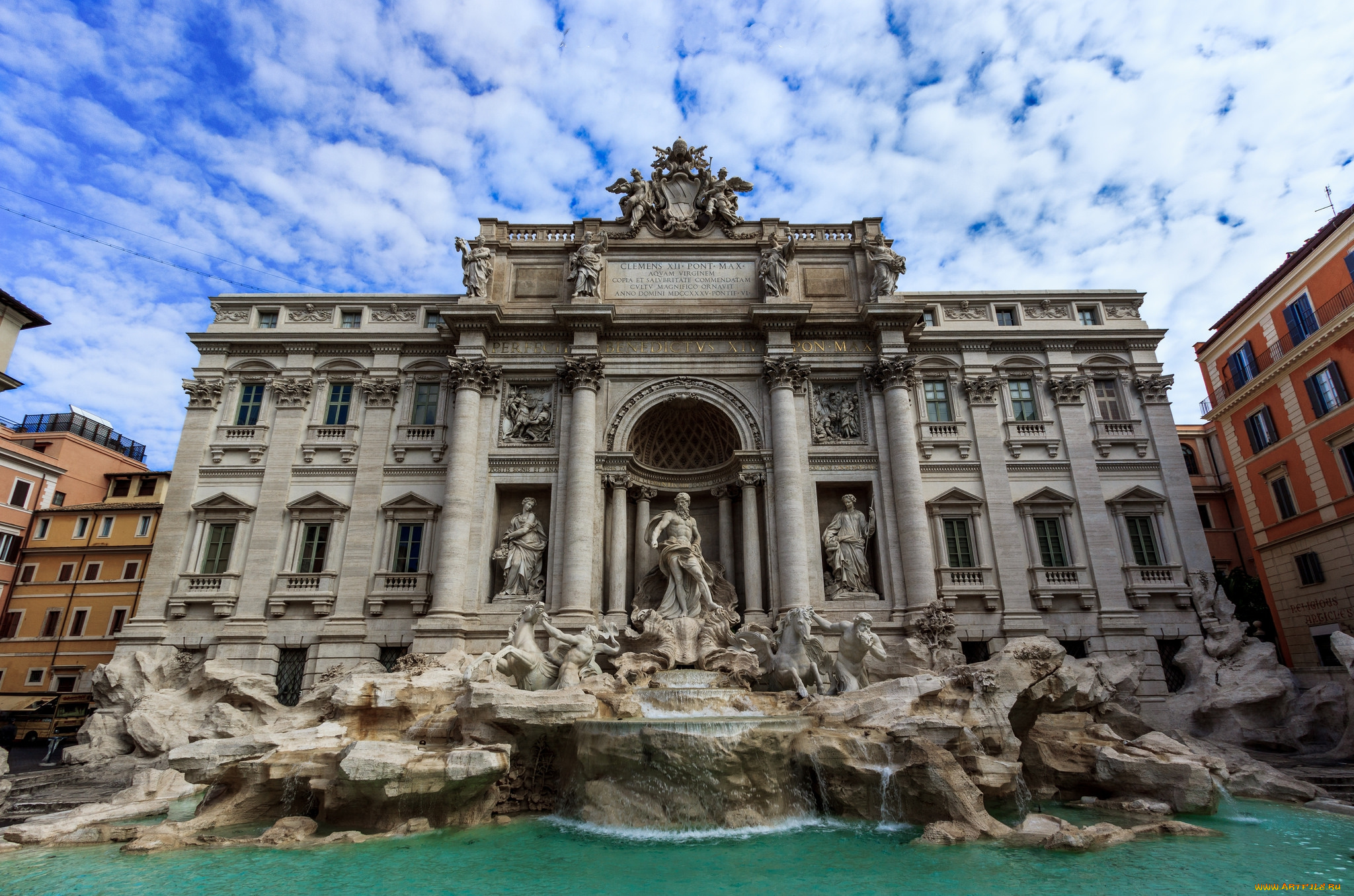 roma, , fontana, di, trevi, города, рим, , ватикан, , италия, фонтан, дворец