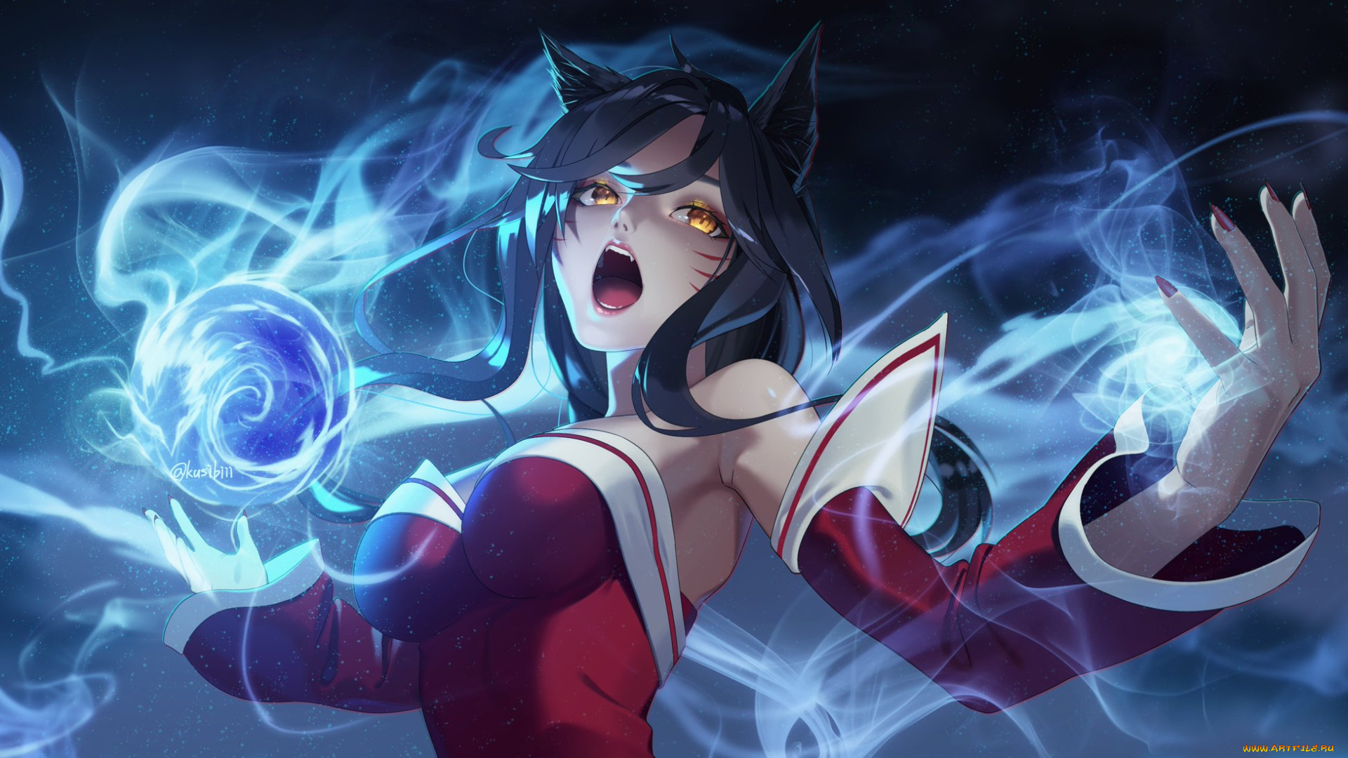 видео, игры, league, of, legends, ahri, магия