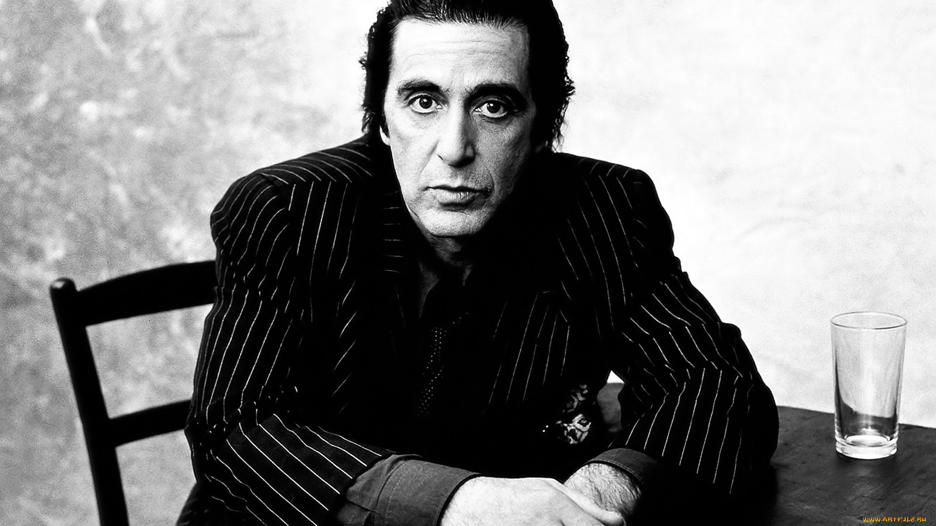 мужчины, al, pacino, актер, пиджак, стол, стакан