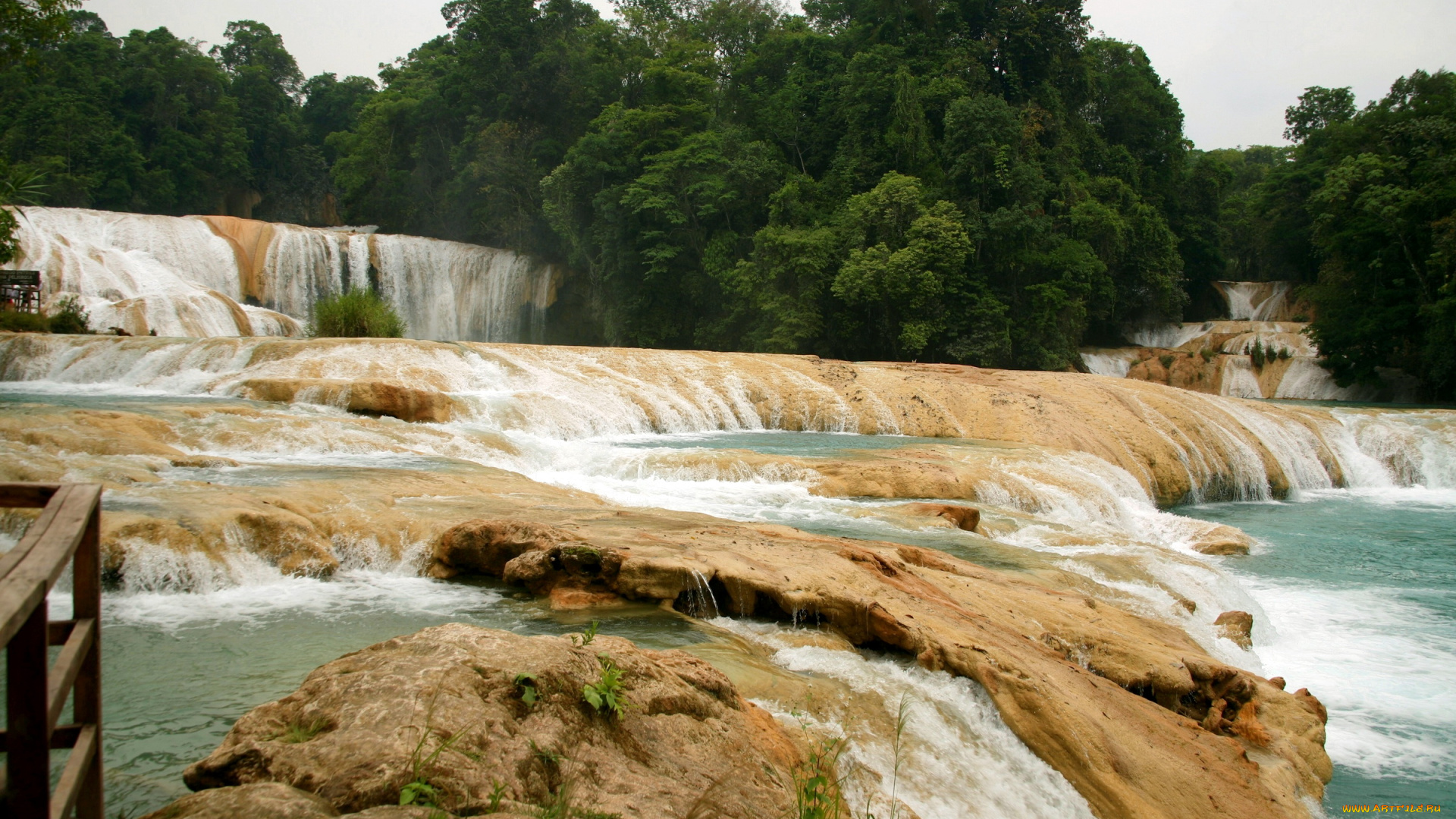 cascadas, agua, azul, mexica, природа, водопады