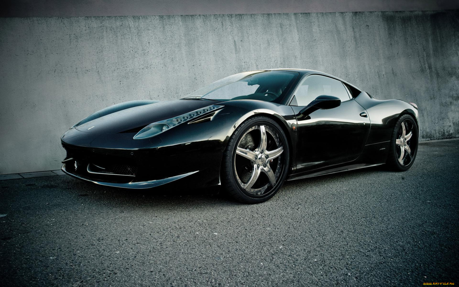 автомобили, ferrari, диски, стена, wheels, чёрный, италия, 458, italia, black, феррари