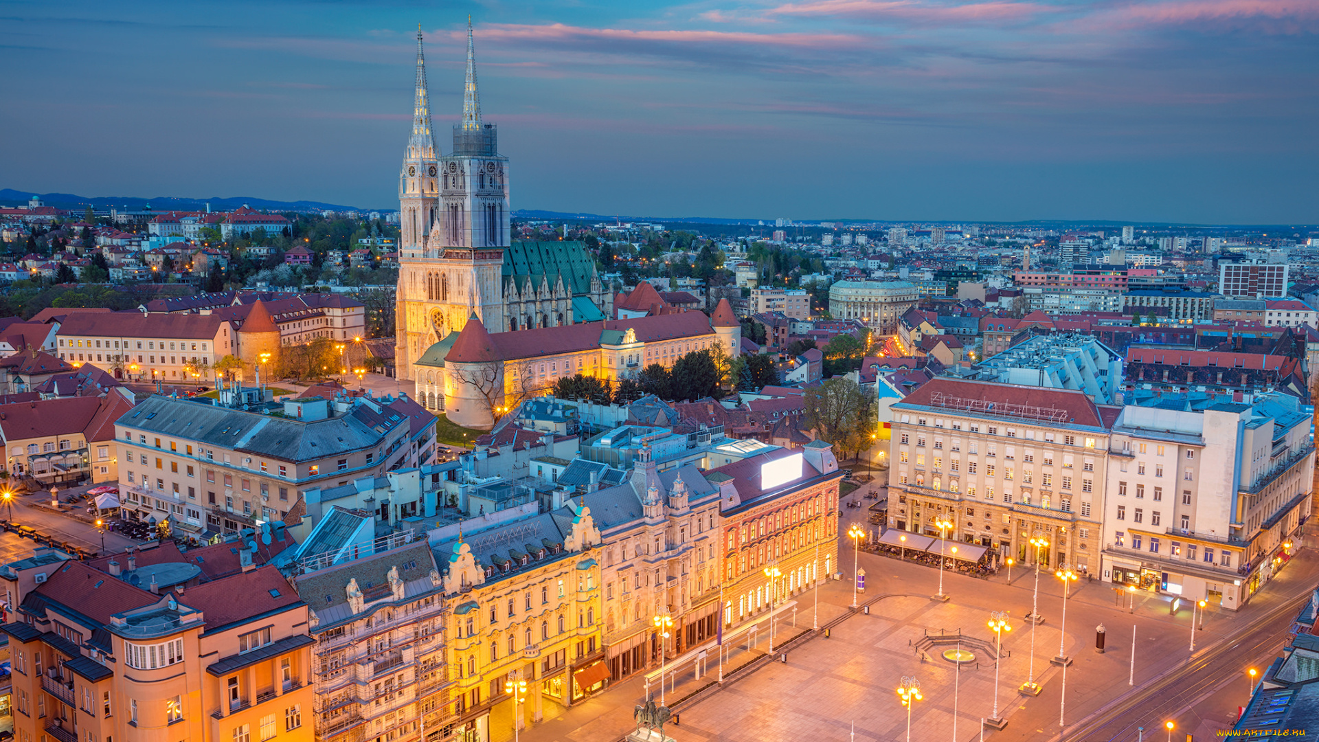 zagreb, города, -, панорамы, панорама