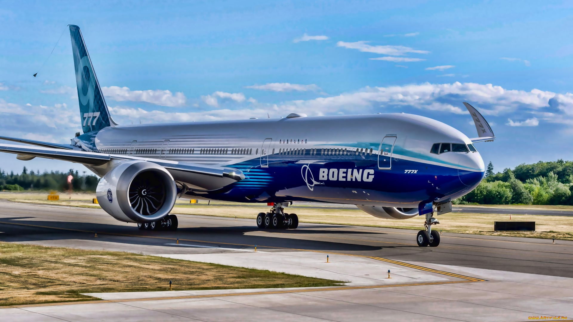 boeing, 777x, авиация, пассажирские, самолёты, boeing, 777x, пассажирский, лайнер, general, electric, ge9x, самолет, авиаперелет, 777, в, аэропорту