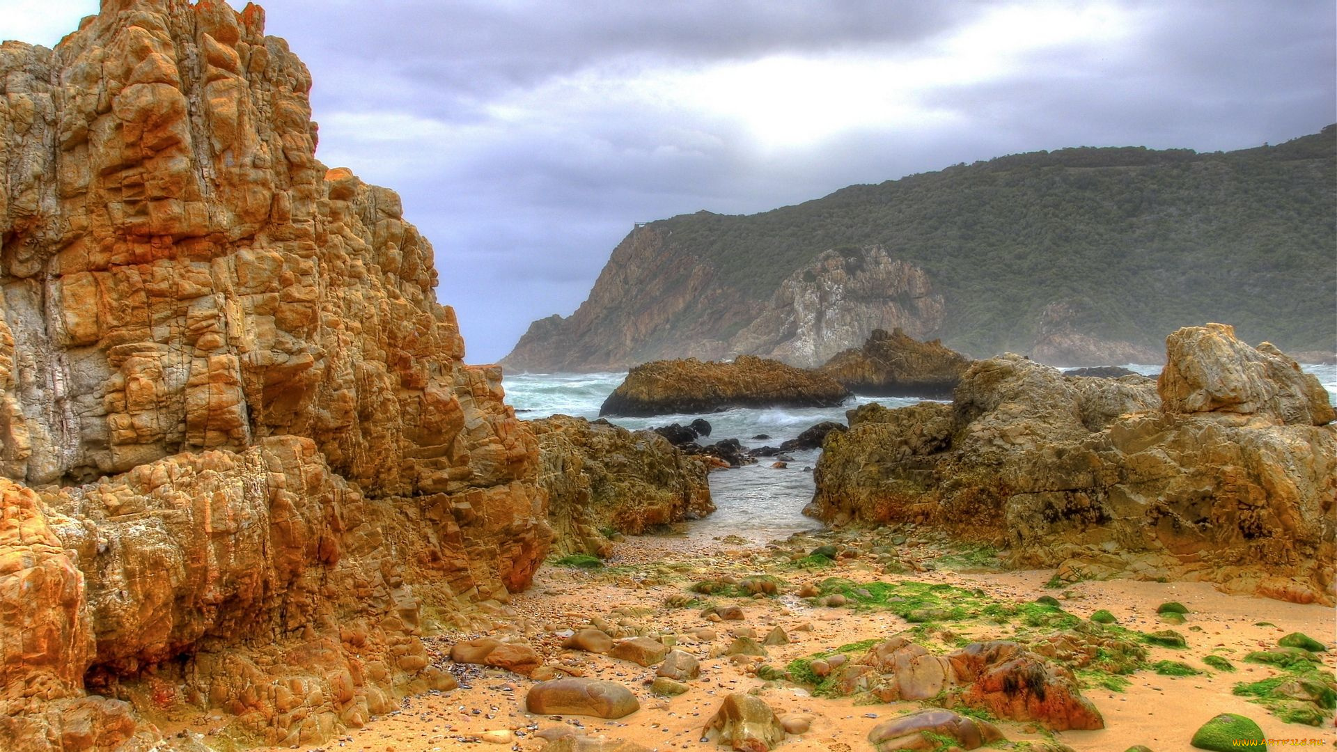 природа, побережье, море, скалы, камни