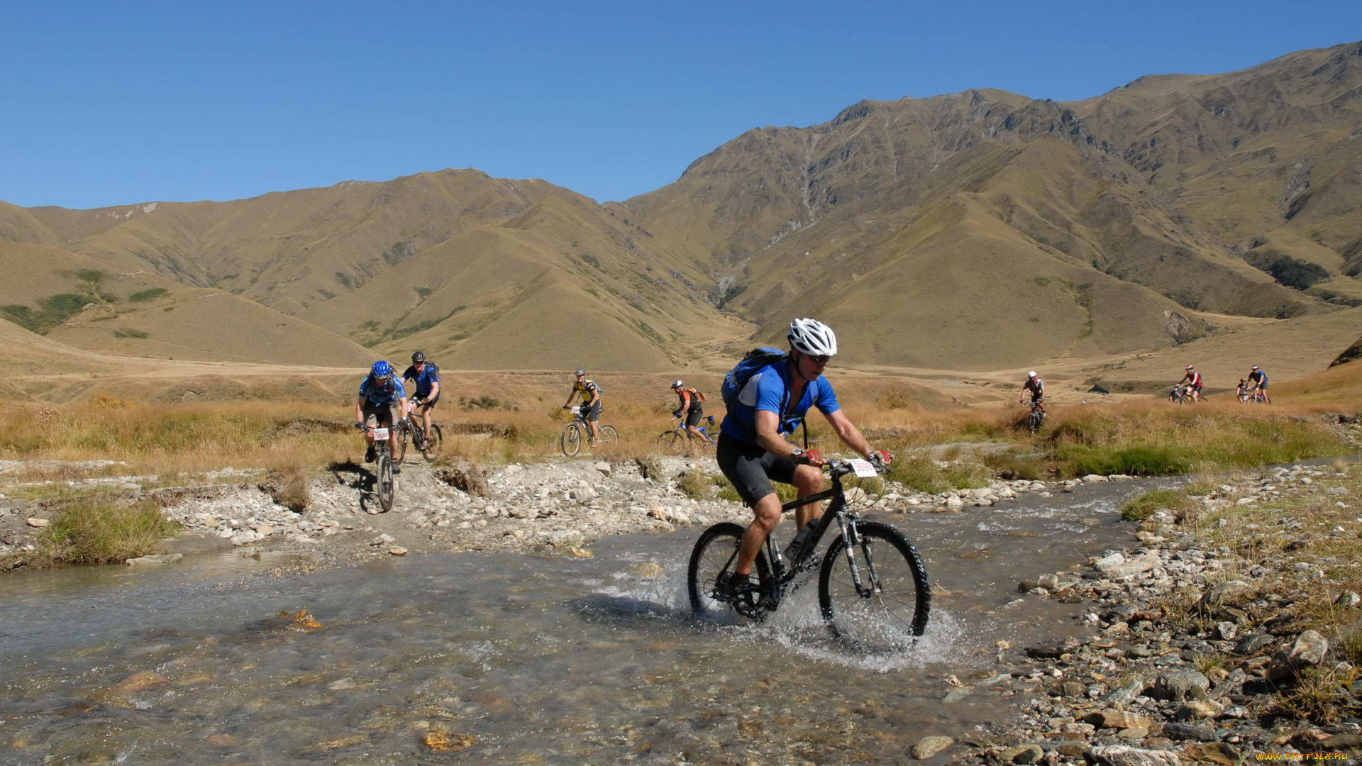 спорт, велоспорт, горы, река