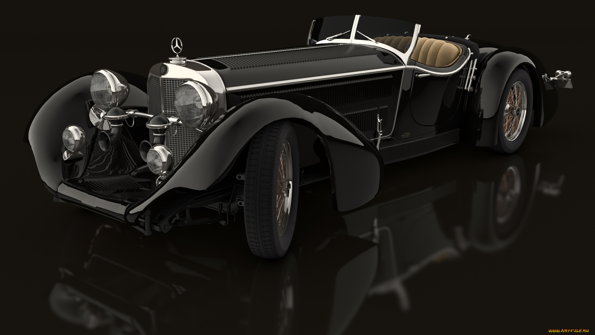 автомобили, 3д, mercedes, 1930