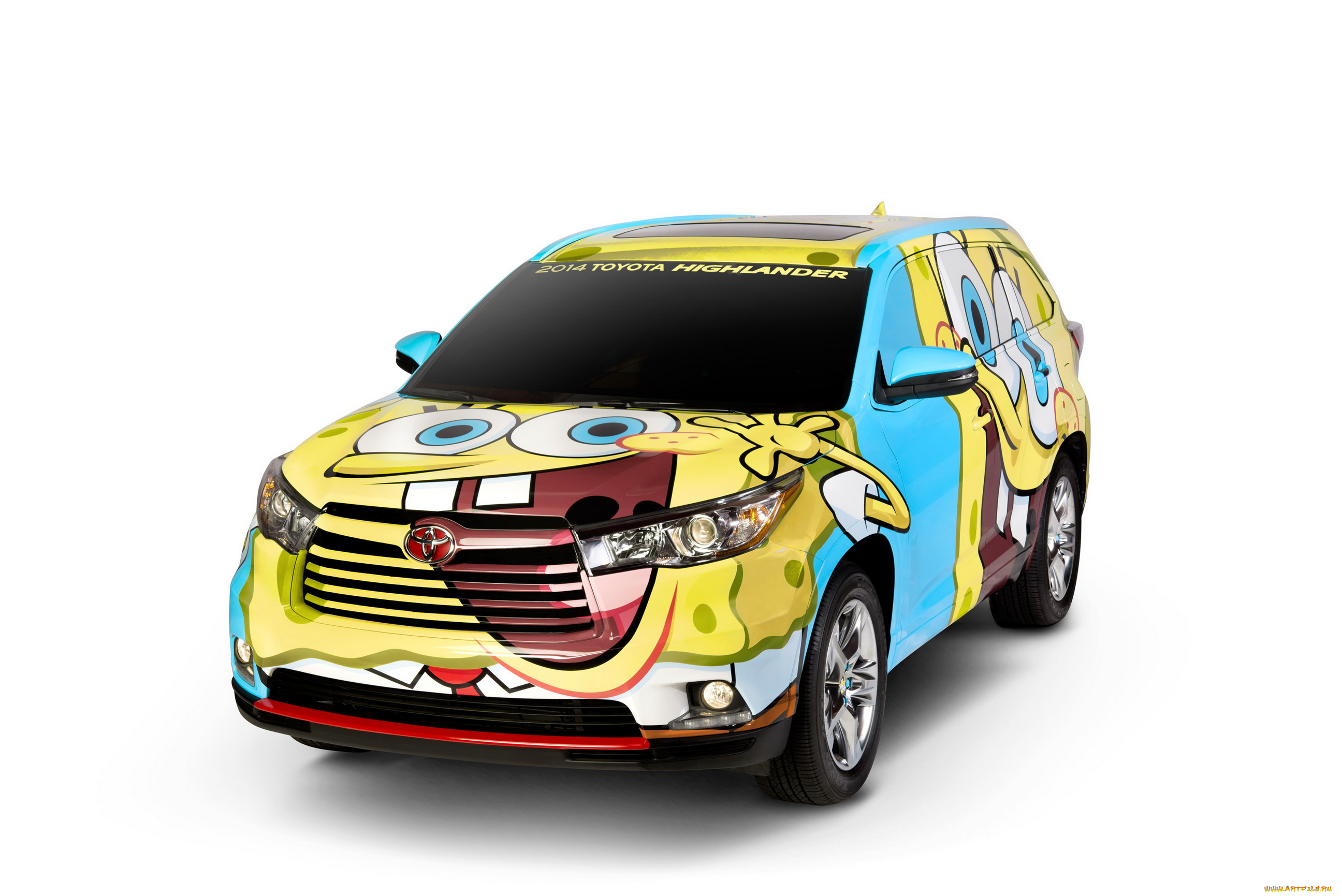 2014, toyota, highlander, spongebob, автомобили, тюнинг