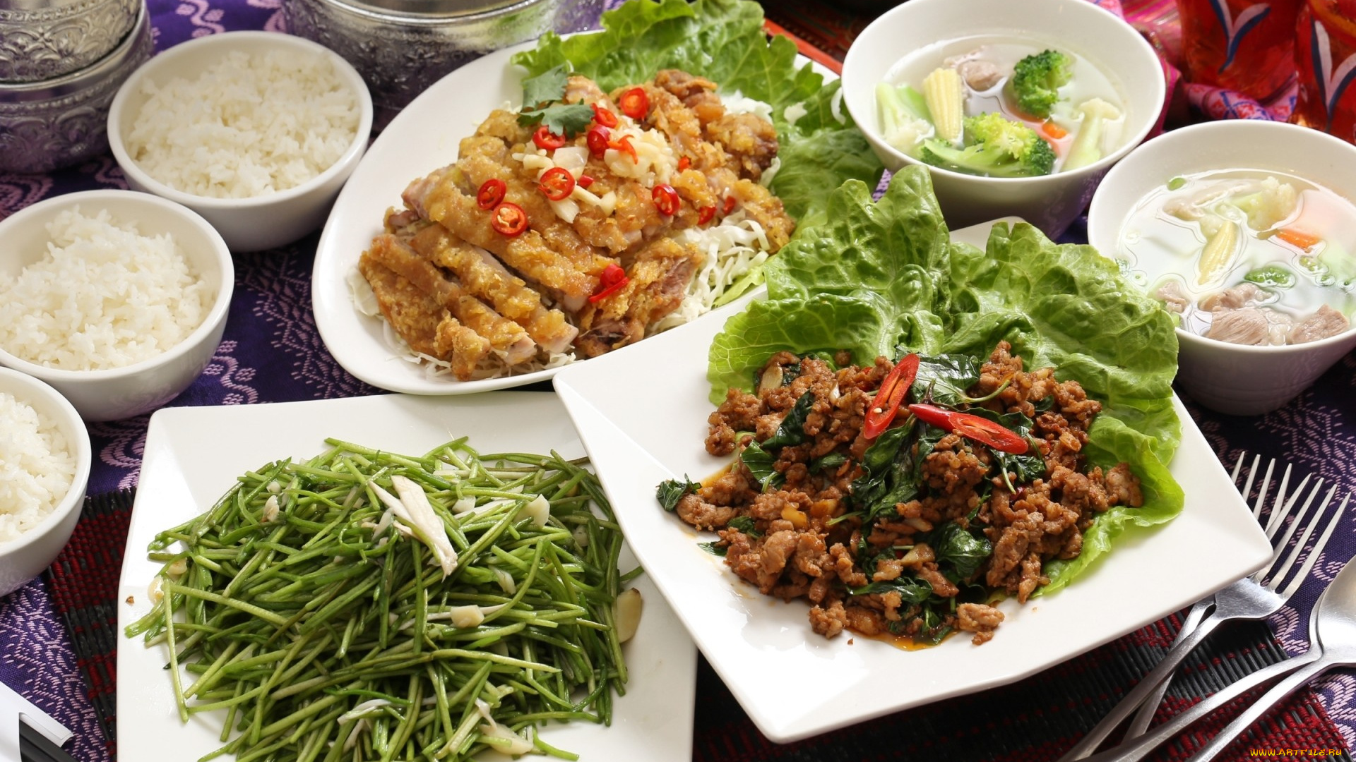 еда, разное, ассорти, блюда, тайваньская, кухня, мясо, салат, овощи, рис, суп