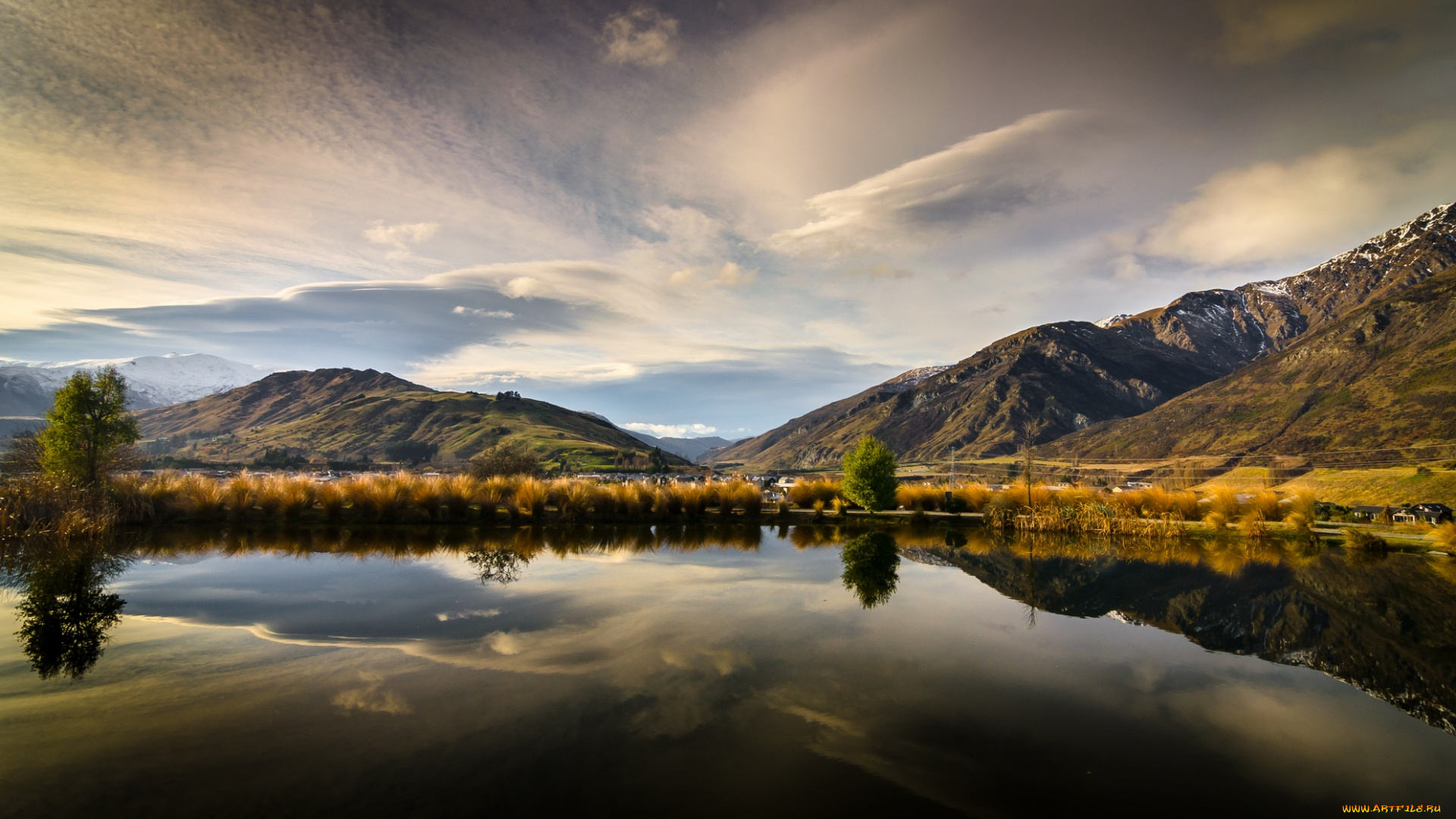 природа, реки, озера, новая, зеландия