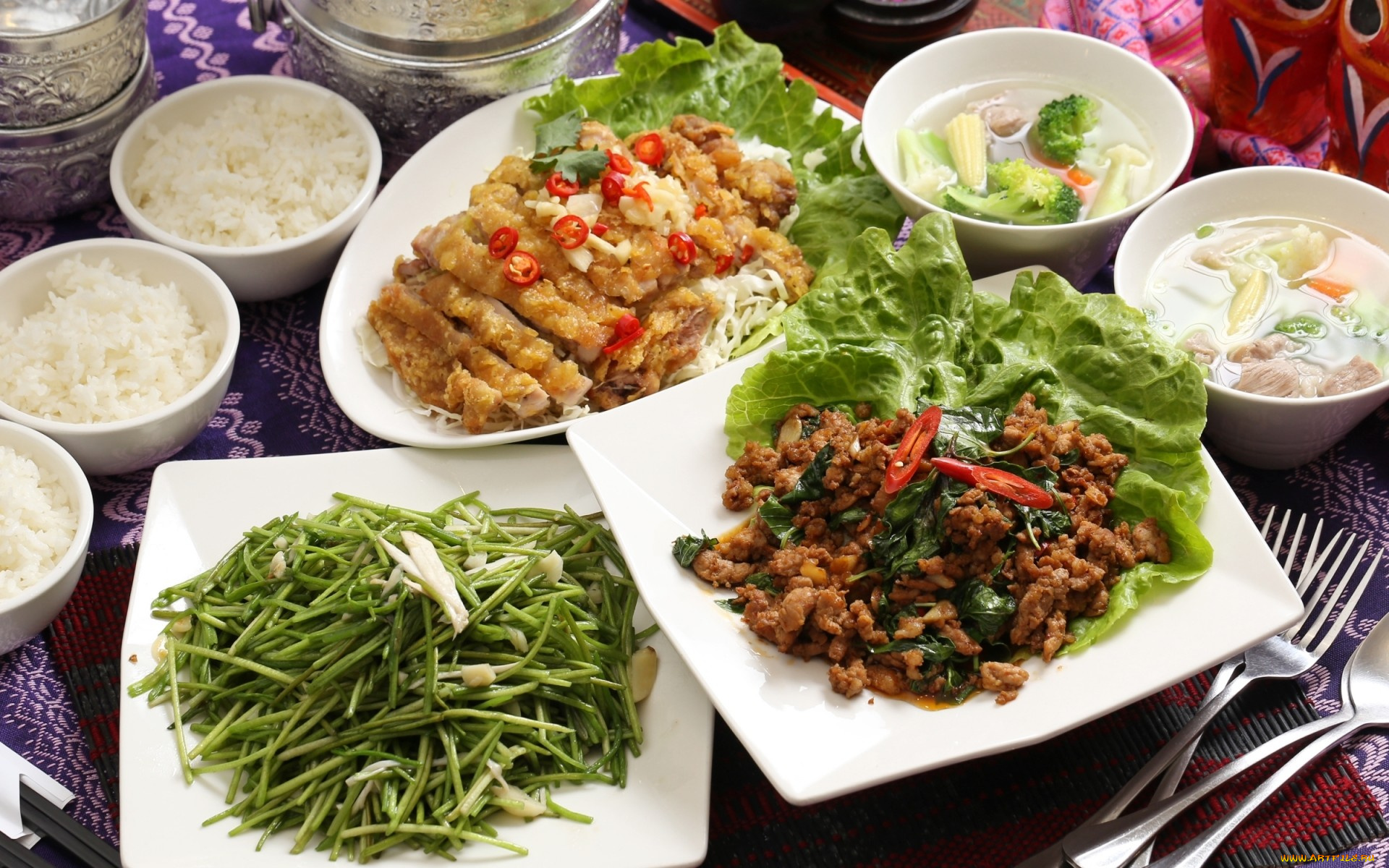 еда, разное, ассорти, блюда, тайваньская, кухня, мясо, салат, овощи, рис, суп