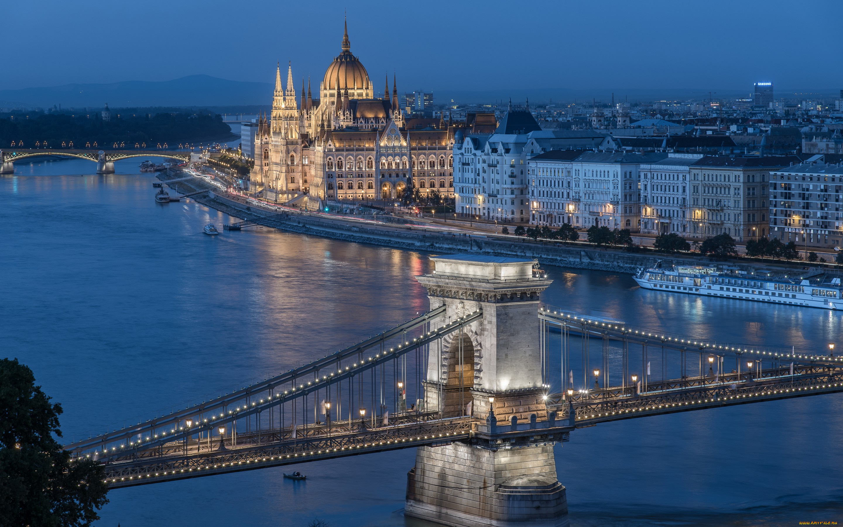 города, будапешт, , венгрия, chain, bridge, река, дунай, здание, венгерского, парламента, набережная, мосты, цепной, мост, danube, river, будапешт