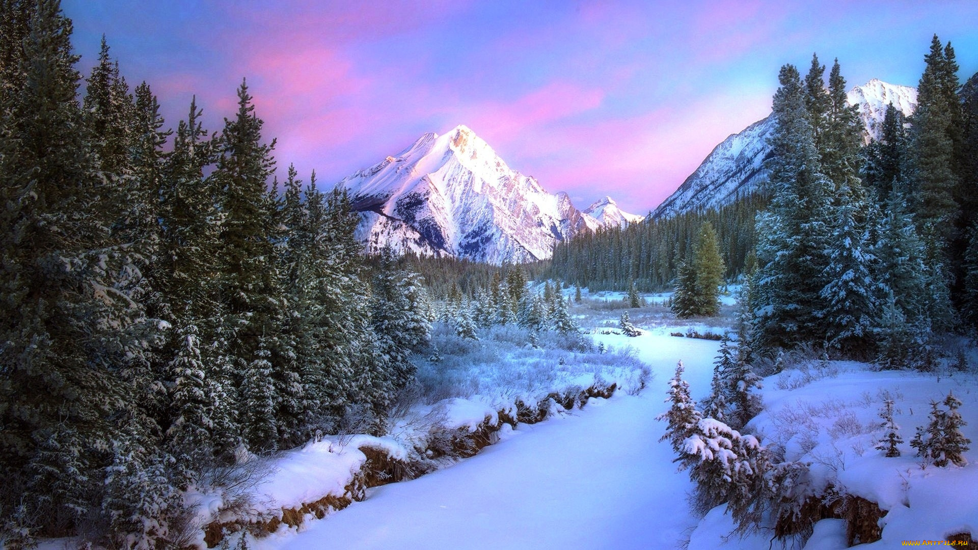 природа, зима, горы