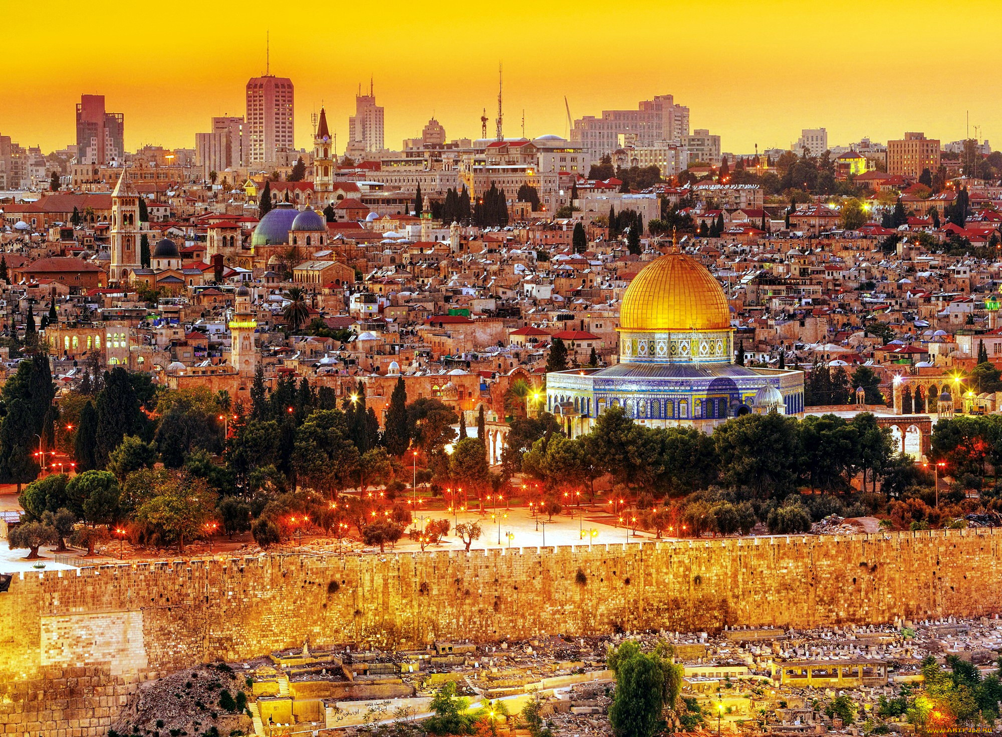города, иерусалим, , израиль, панорама
