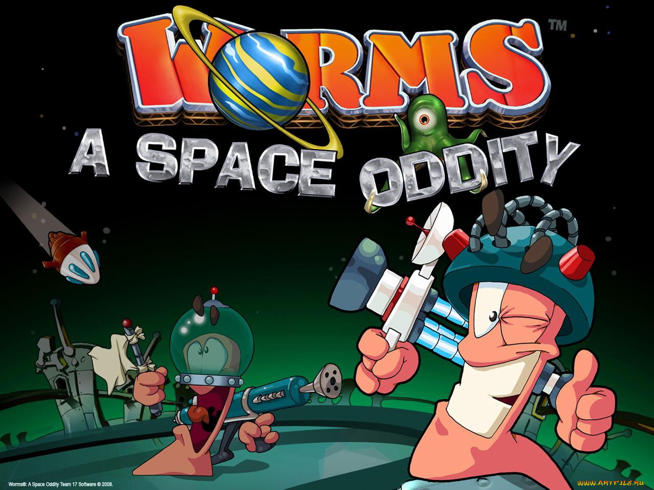worms, space, oddity, видео, игры