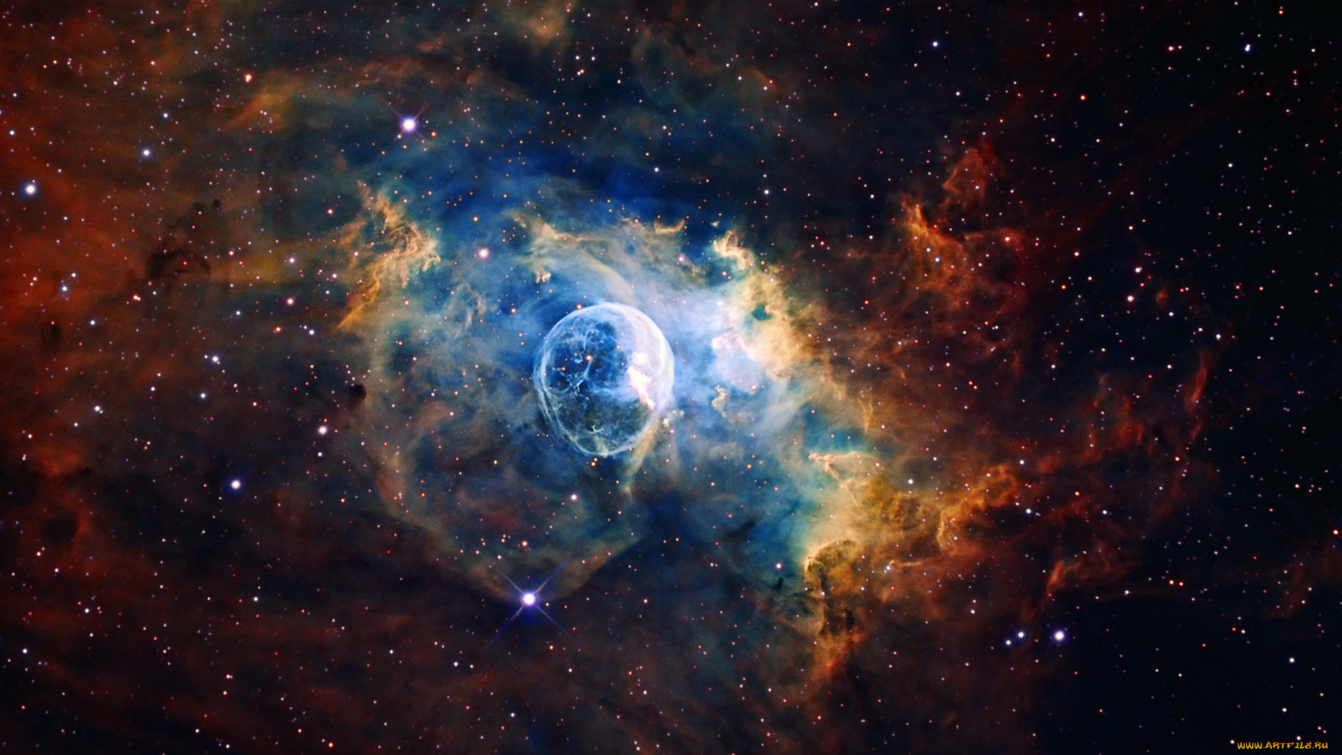 космос, галактики, туманности, ngc, 7635, пузырь, туманность, bubble, nebula